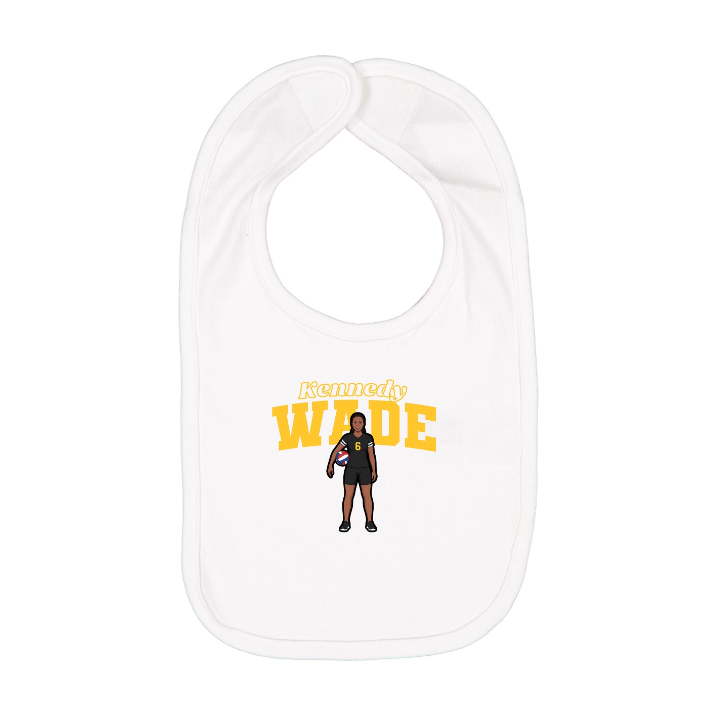 Infant Bib — Name Arch in White
