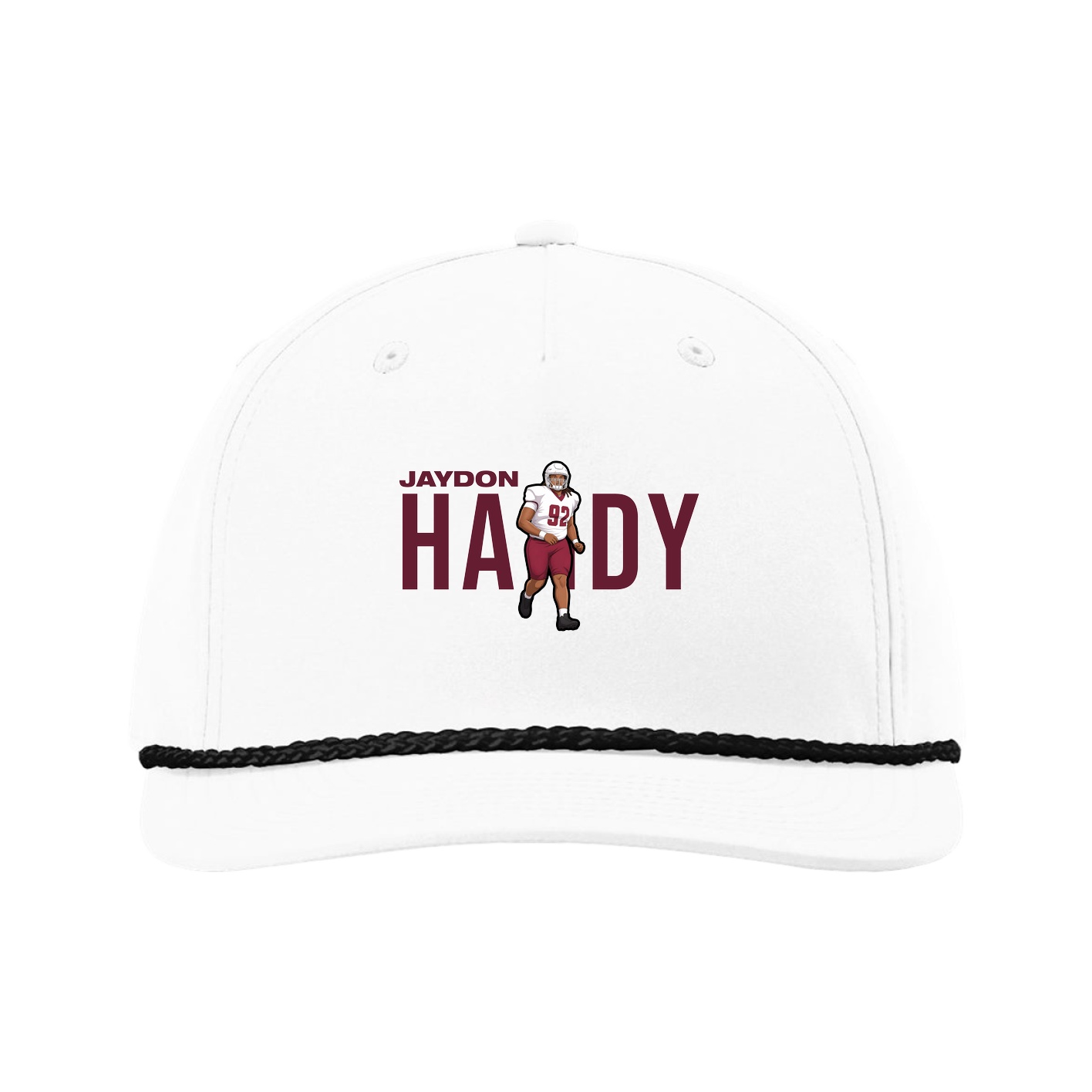 Five-Panel Classic Rope Cap — Player Name in White
