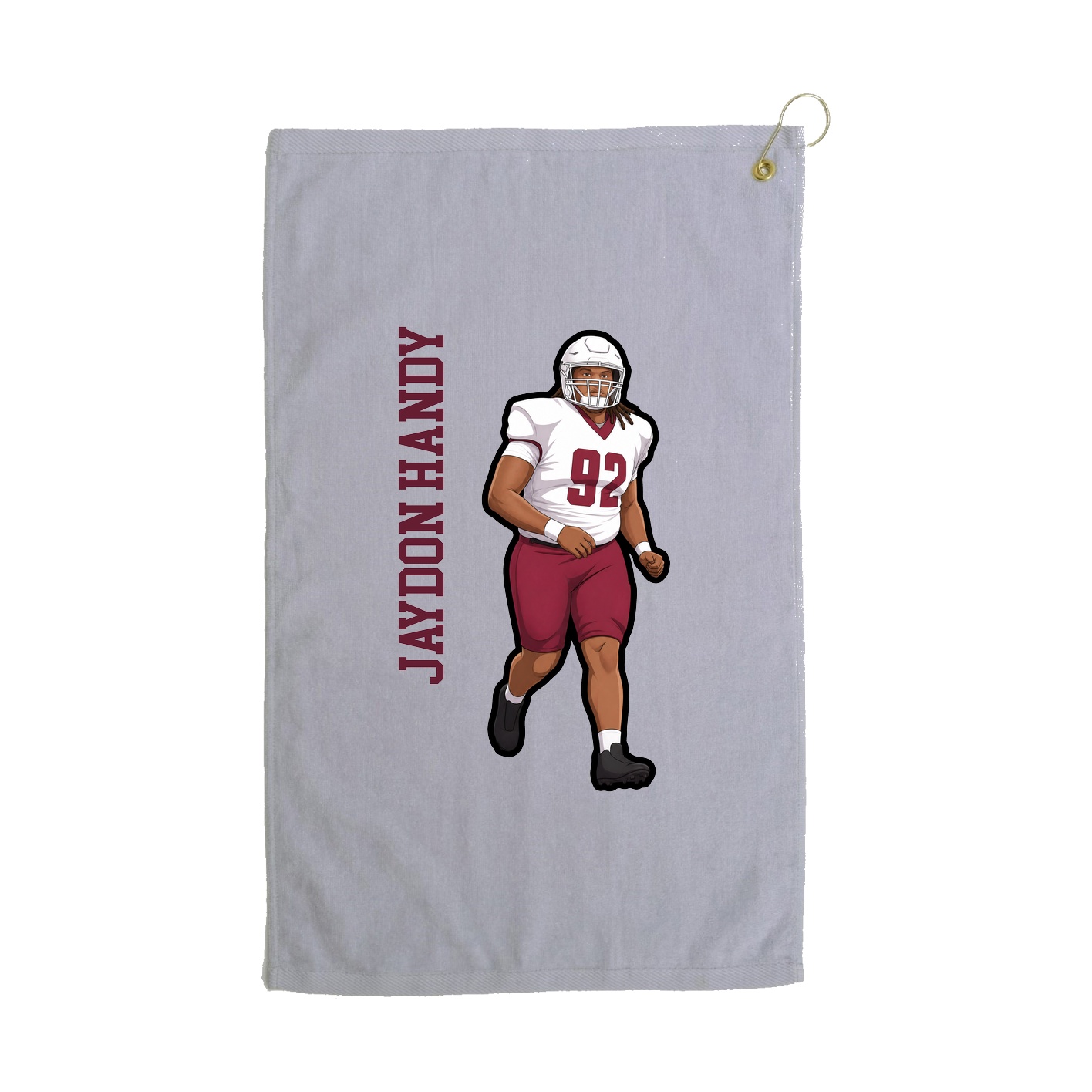 Golf Towel — Name Vertical in Grey