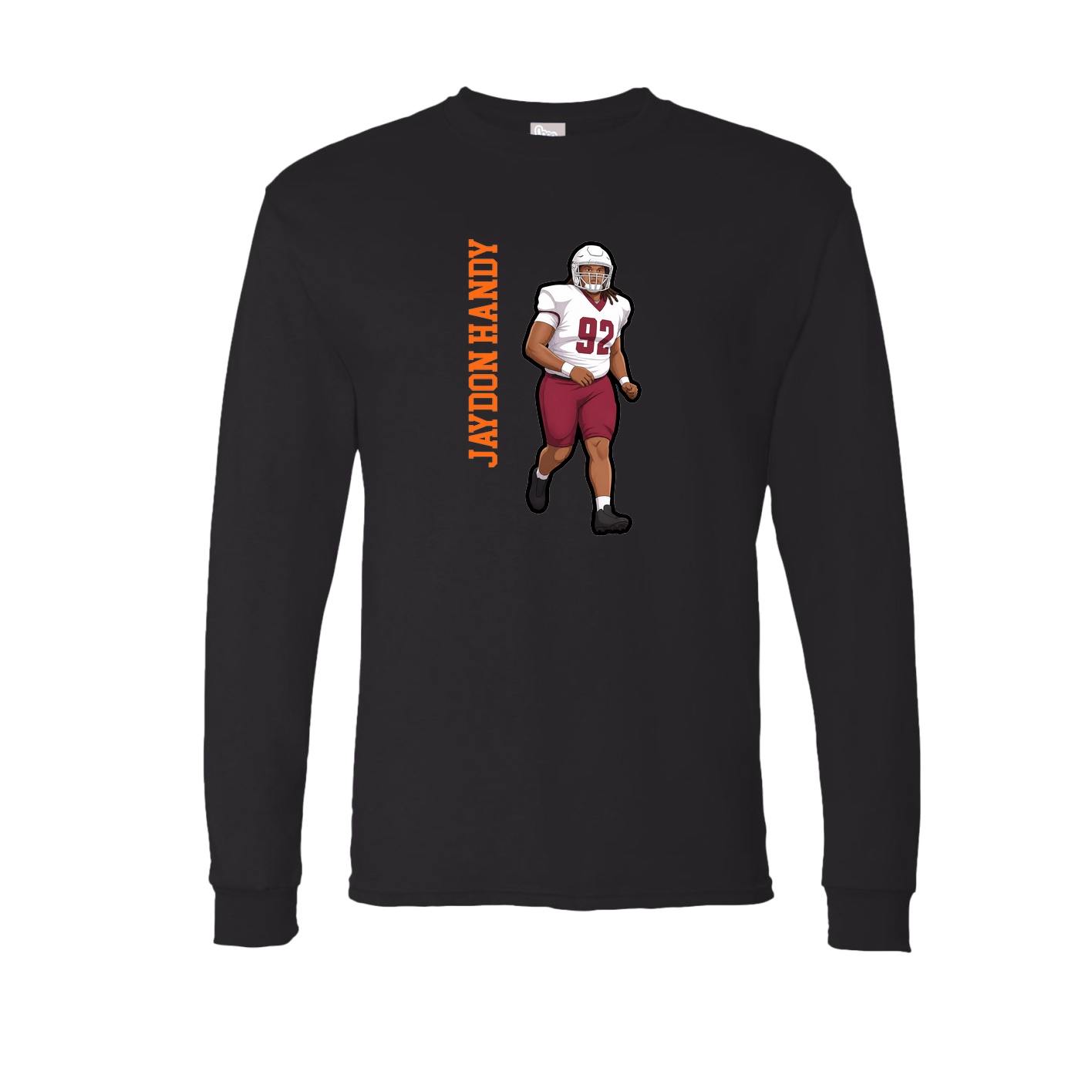 Long Sleeve Tee — Name Vertical in Black