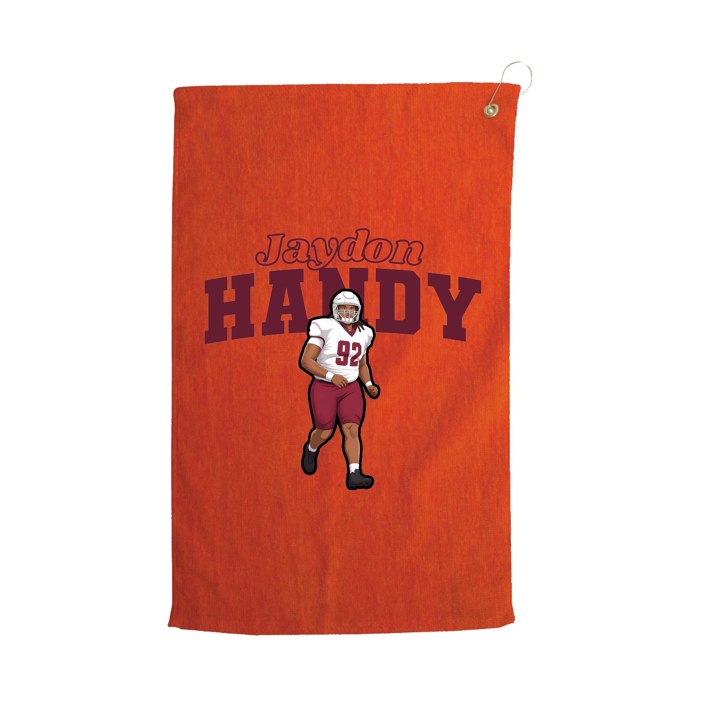 Golf Towel — Name Arch in Orange