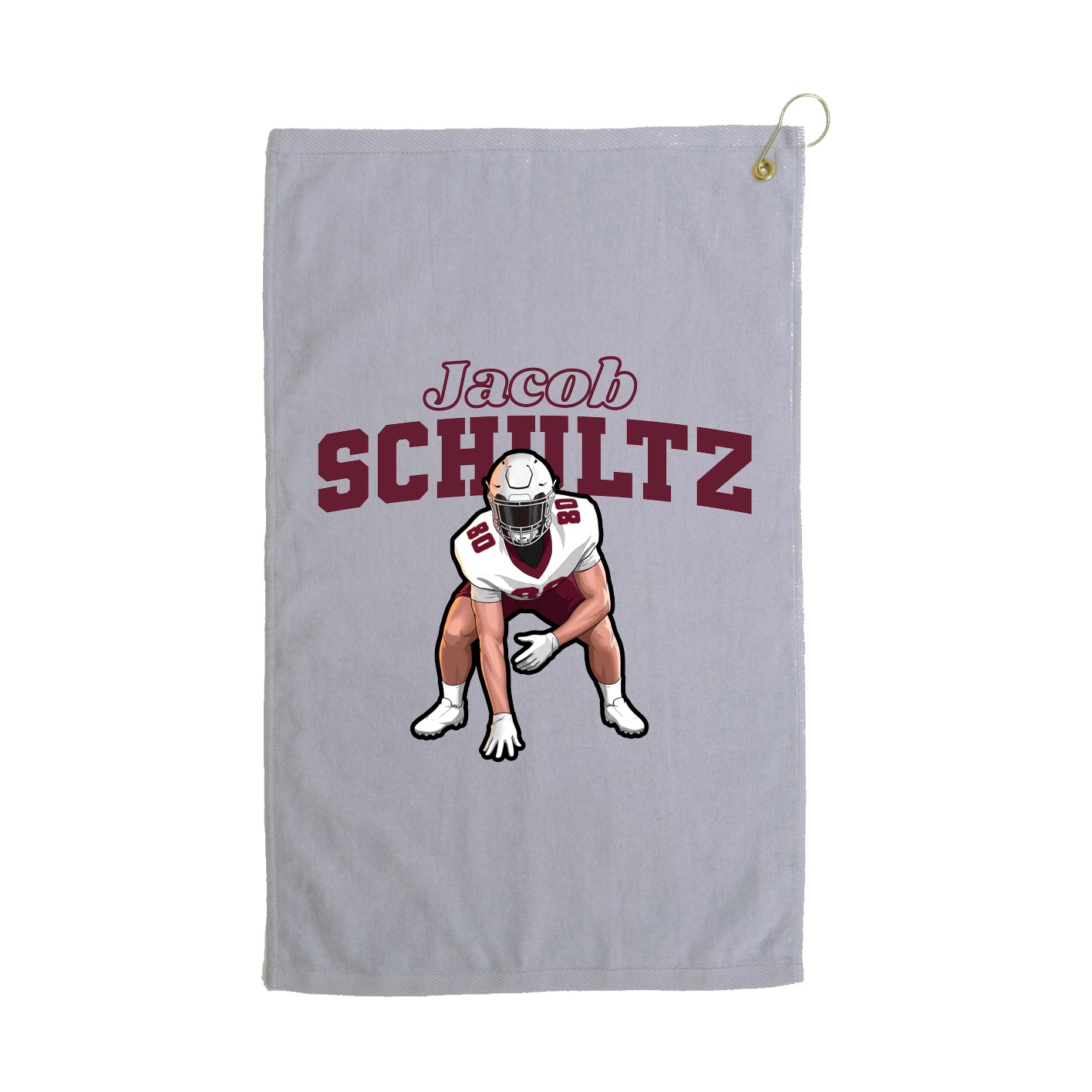 Golf Towel — Name Arch in Grey