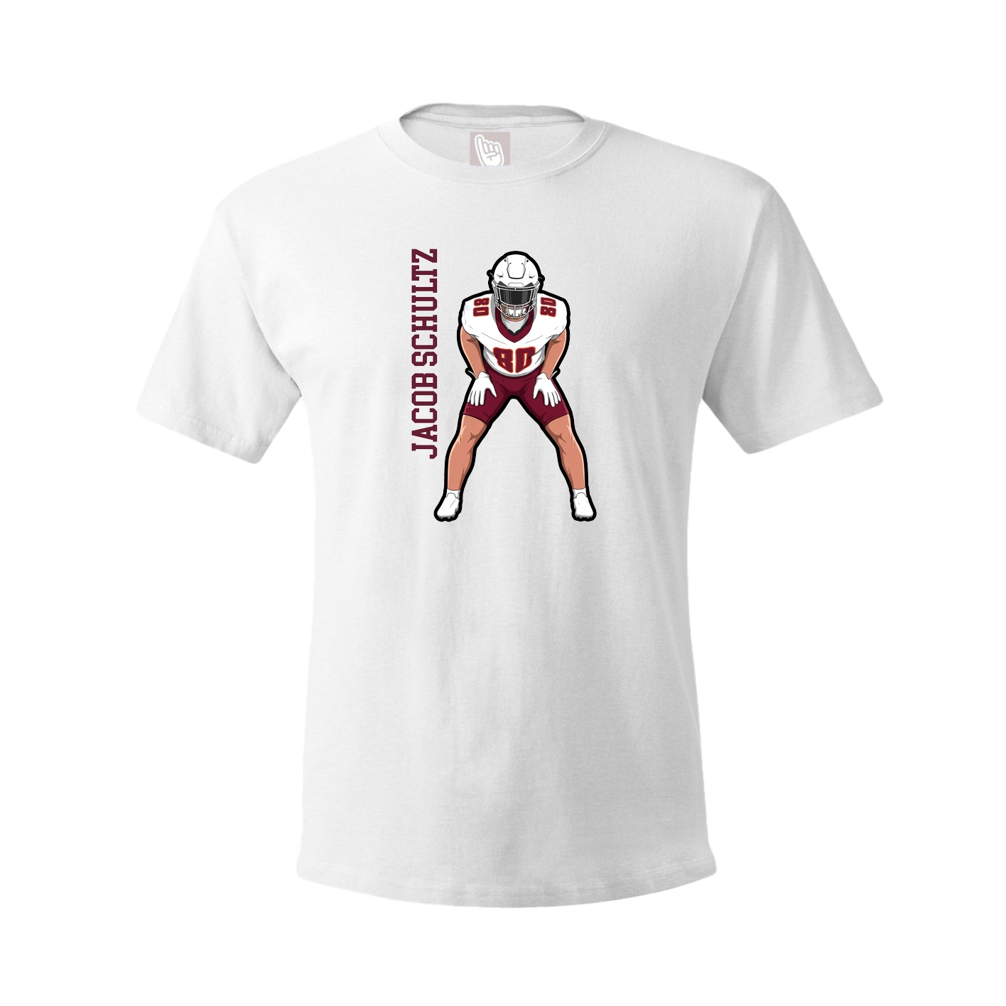 Youth Tee — Name Vertical in White