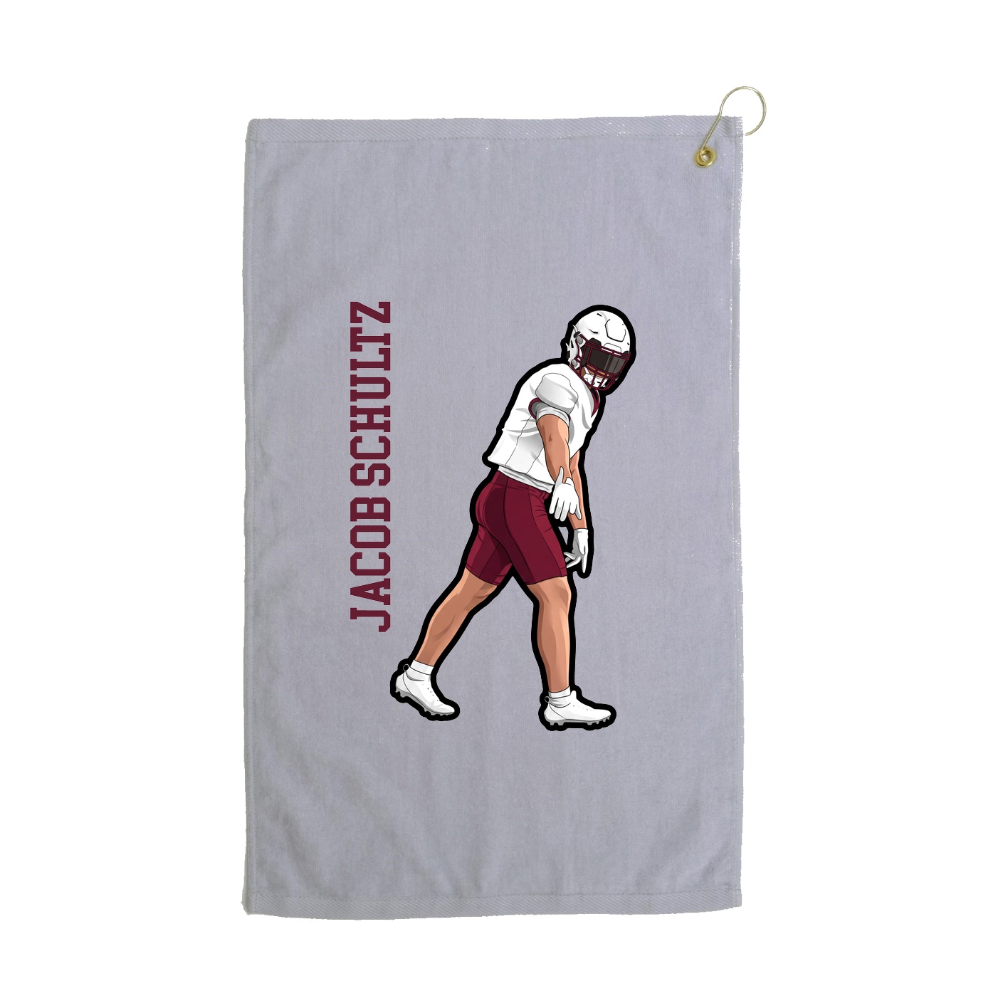 Golf Towel — Name Vertical in Grey