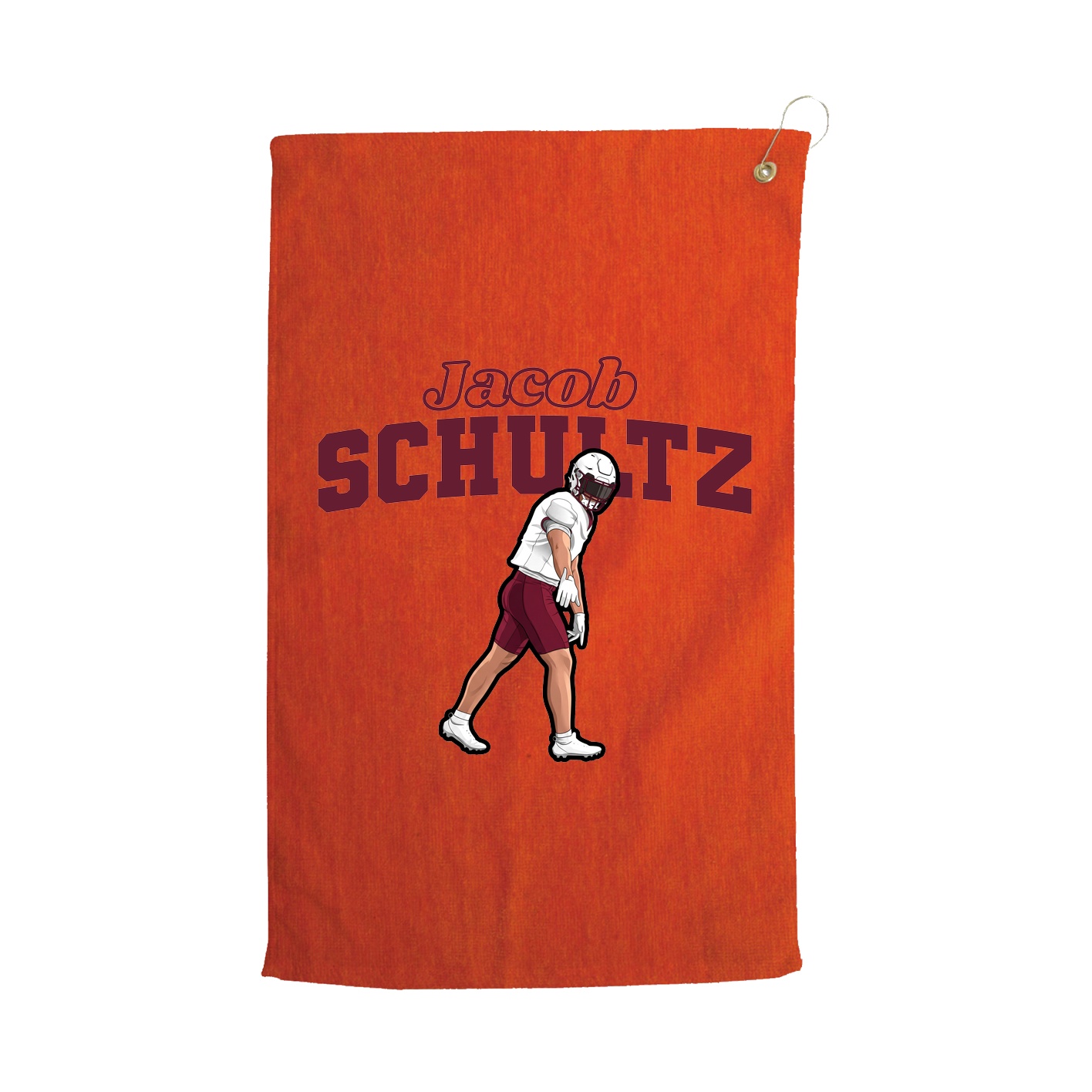 Golf Towel — Name Arch in Orange