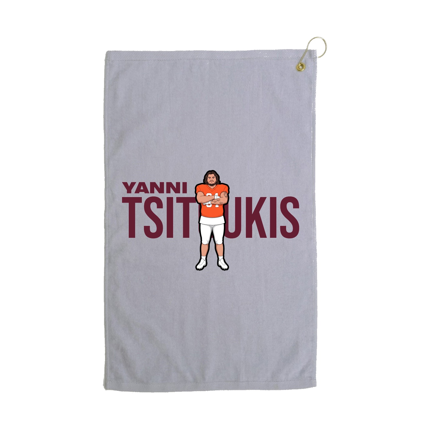 Golf Towel — Player Name in Grey