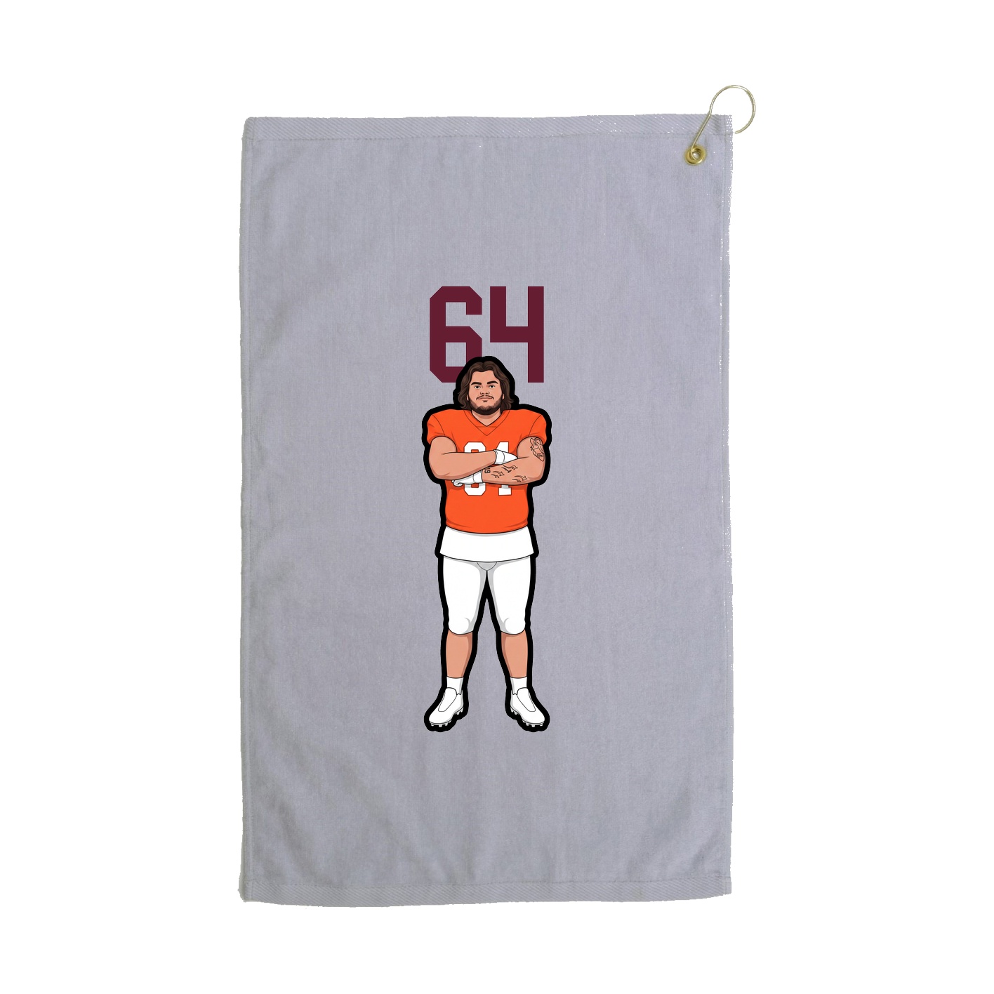 Golf Towel — Number Top in Grey