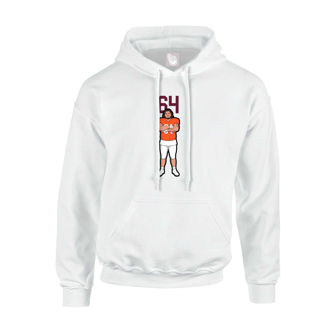 Youth Hoodie — Number Top in White