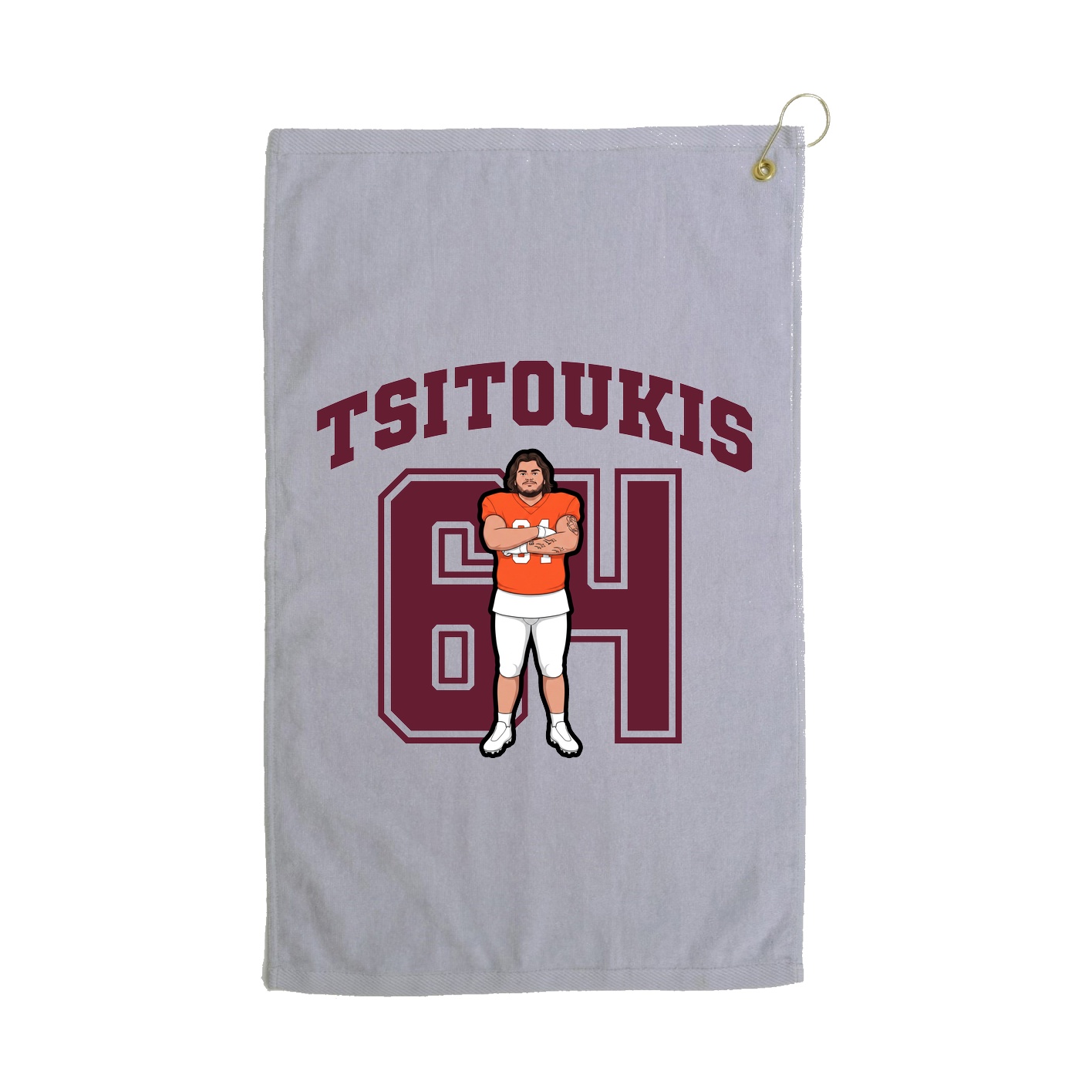 Golf Towel — Number in Grey