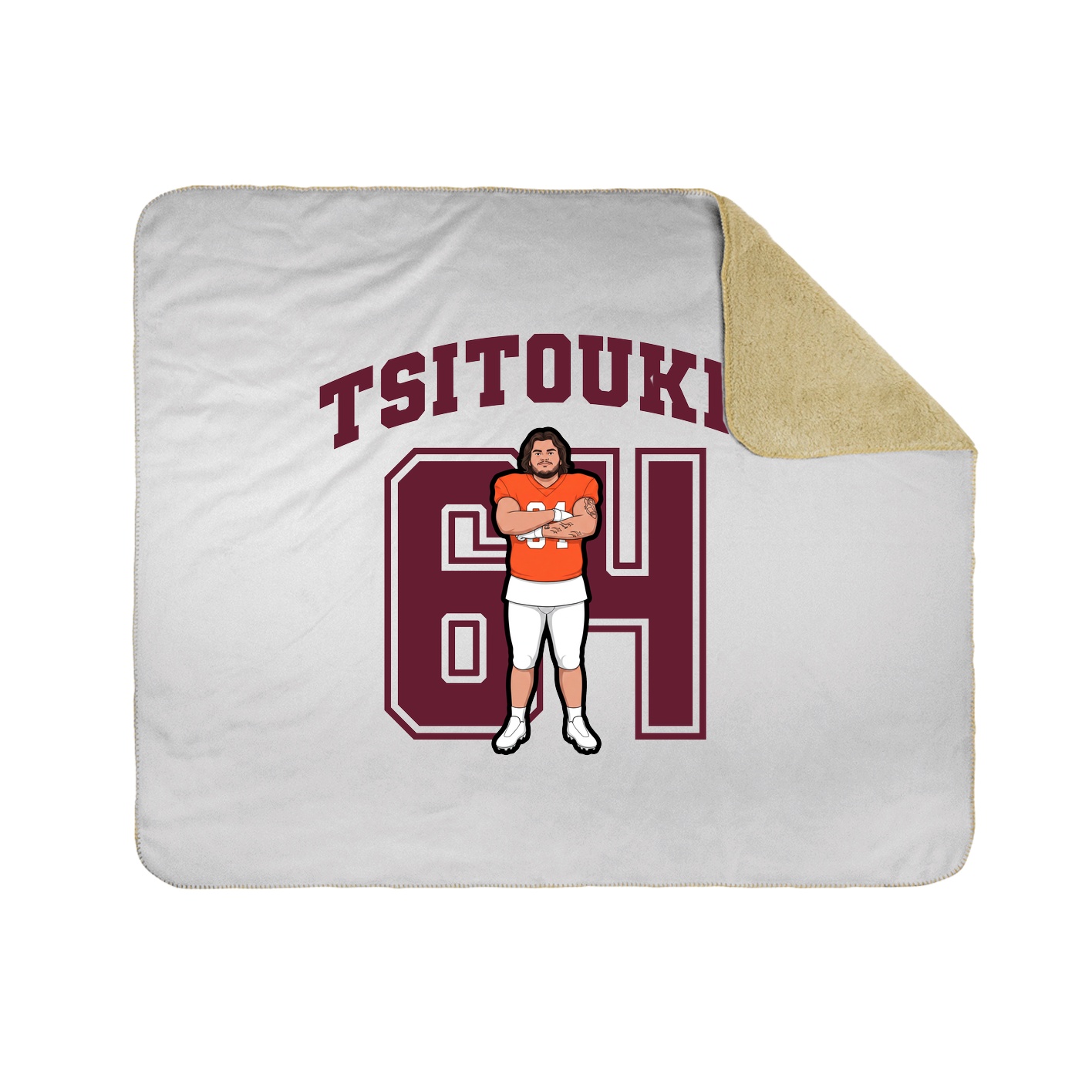 Throw Blanket — Number in White