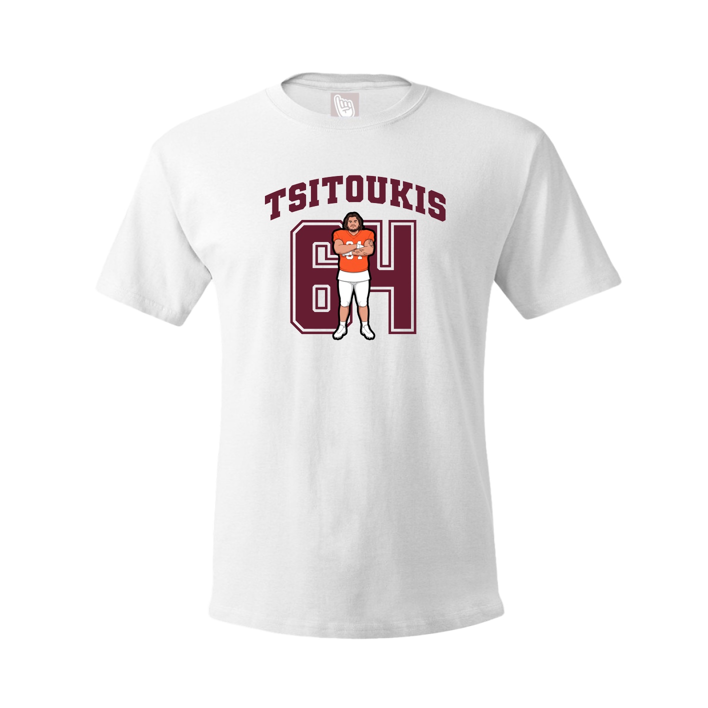 Youth Tee — Number in White