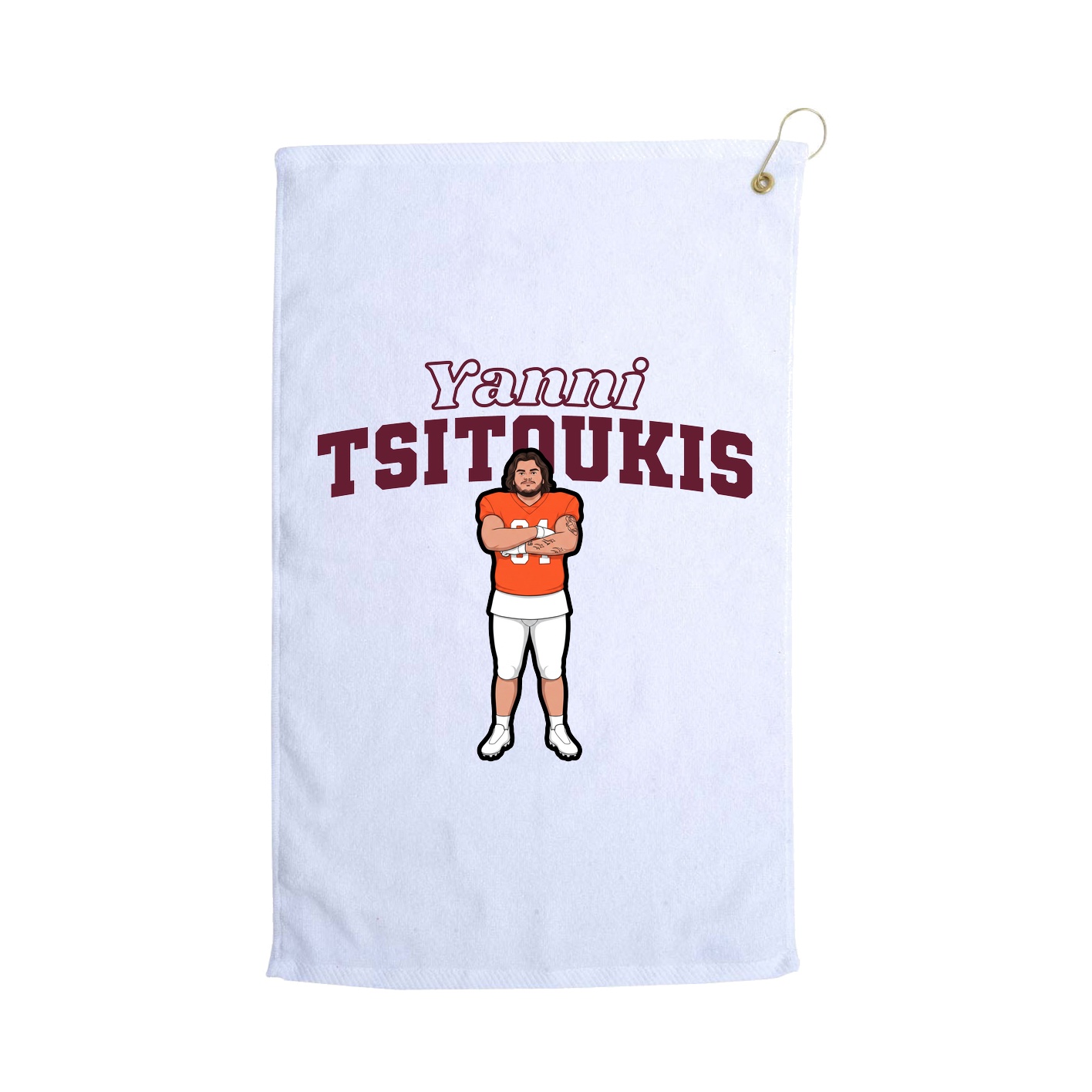 Golf Towel — Name Arch in White