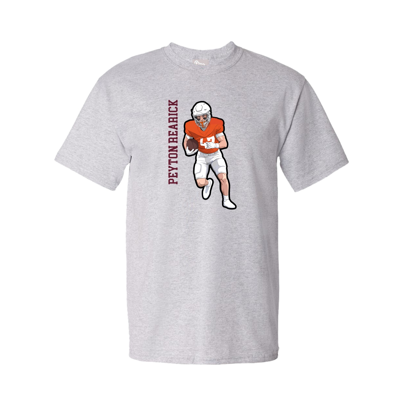 Youth Tee — Name Vertical in Grey