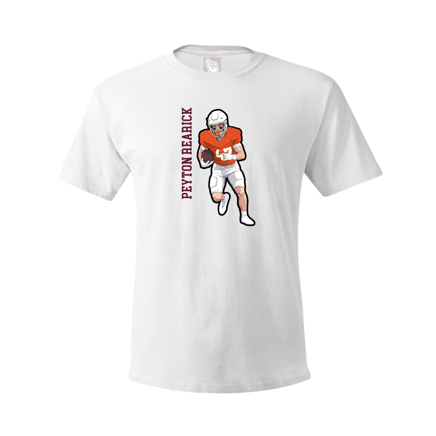 Youth Tee — Name Vertical in White