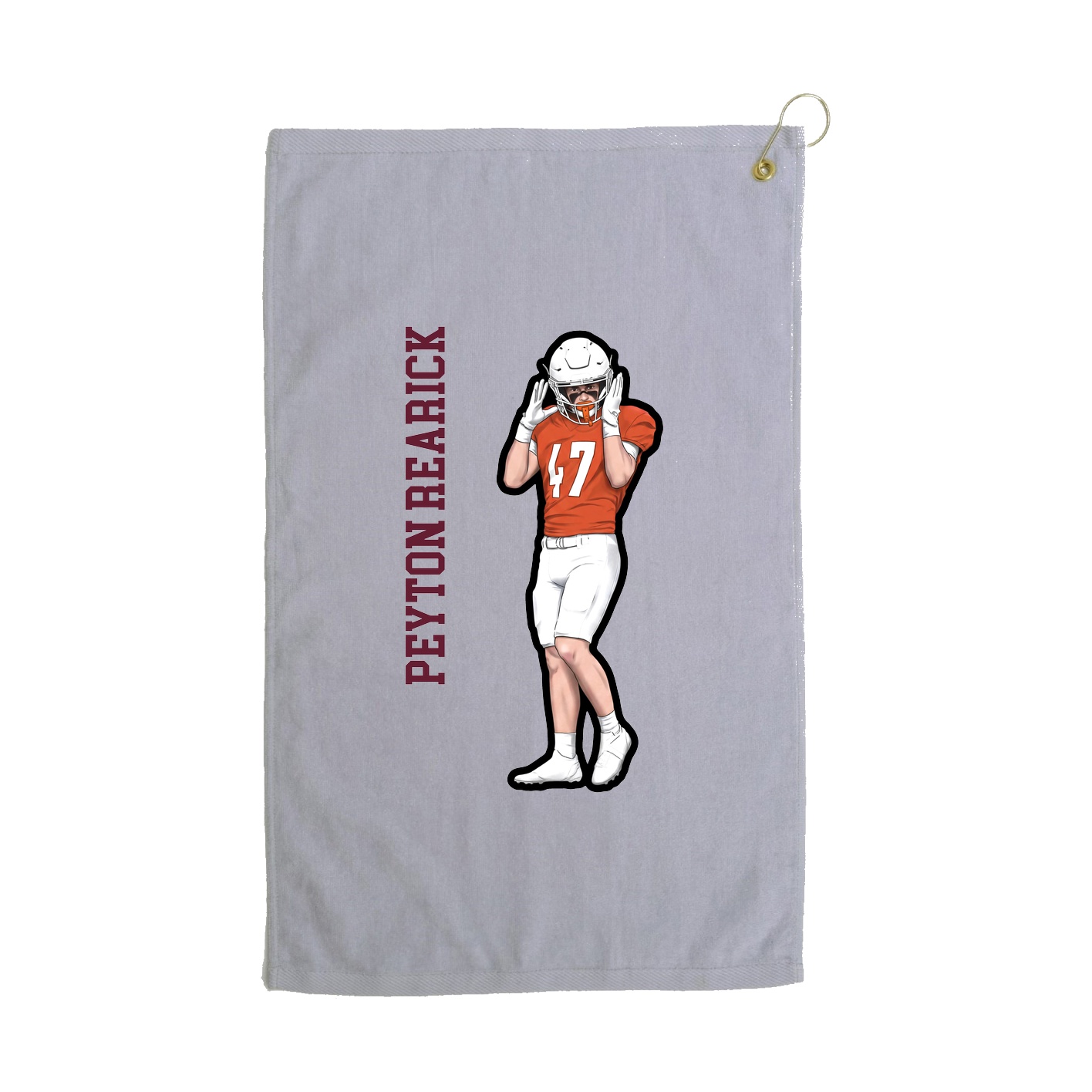 Golf Towel — Name Vertical in Grey