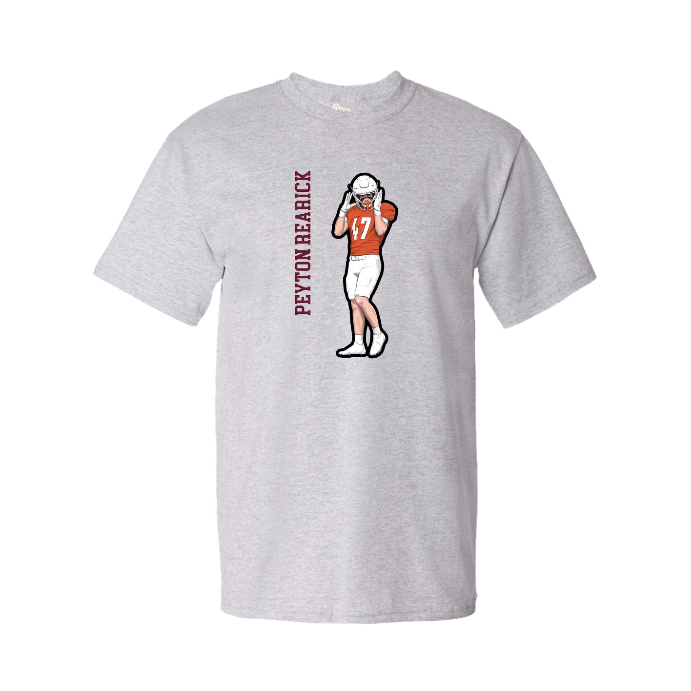 Tee — Name Vertical in Grey