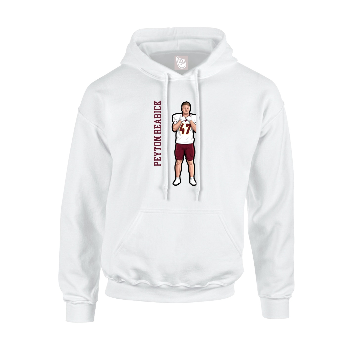 Youth Hoodie — Name Vertical in White
