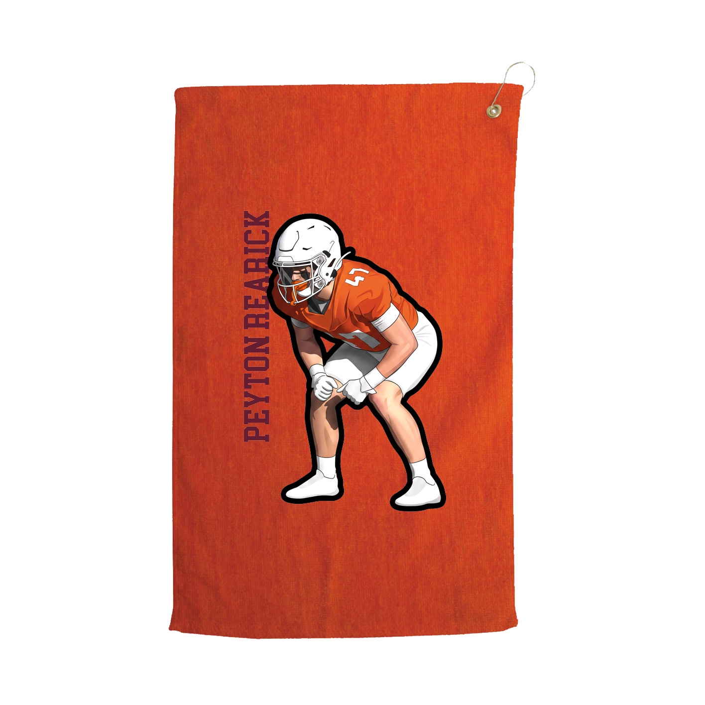 Golf Towel — Name Vertical in Orange