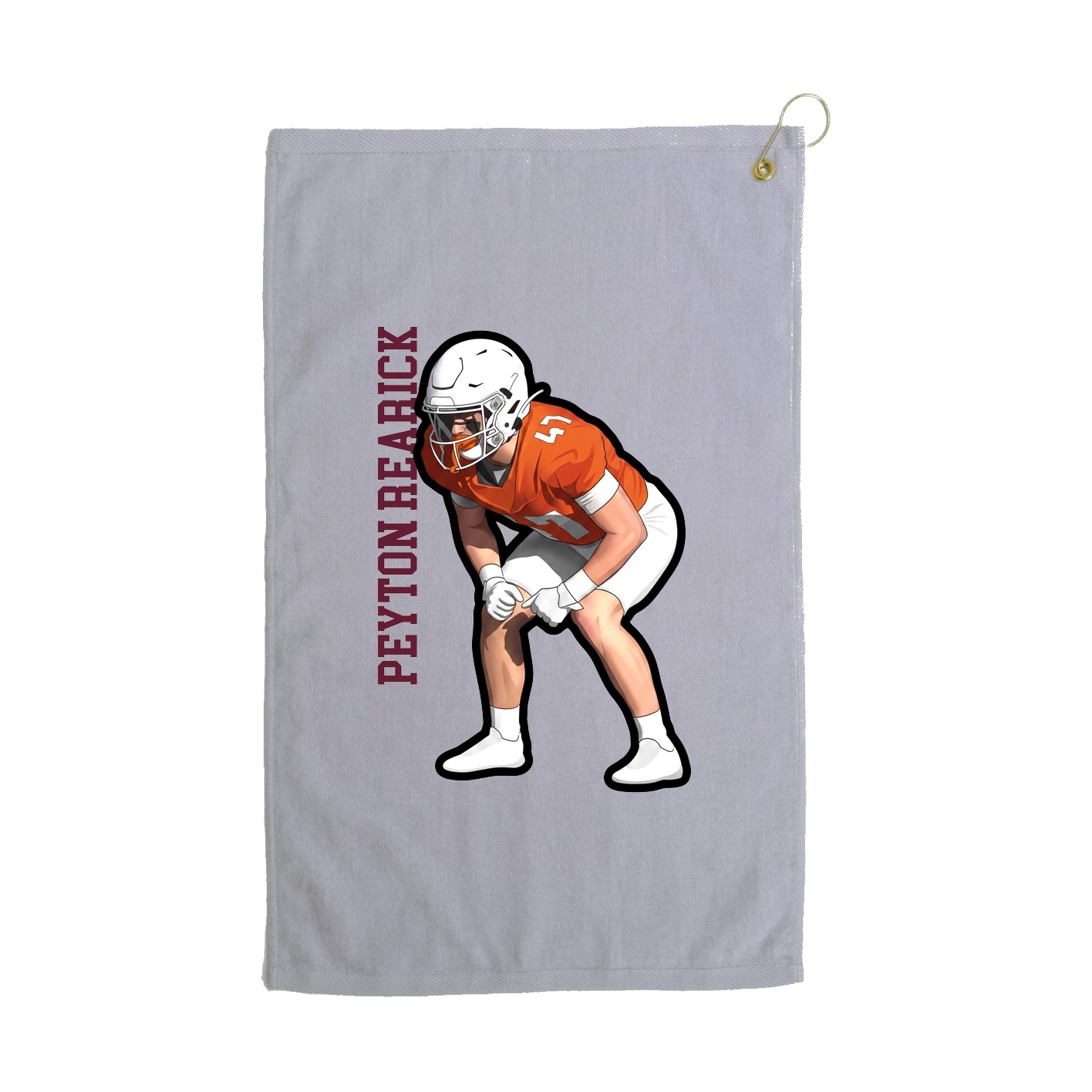 Golf Towel — Name Vertical in Grey