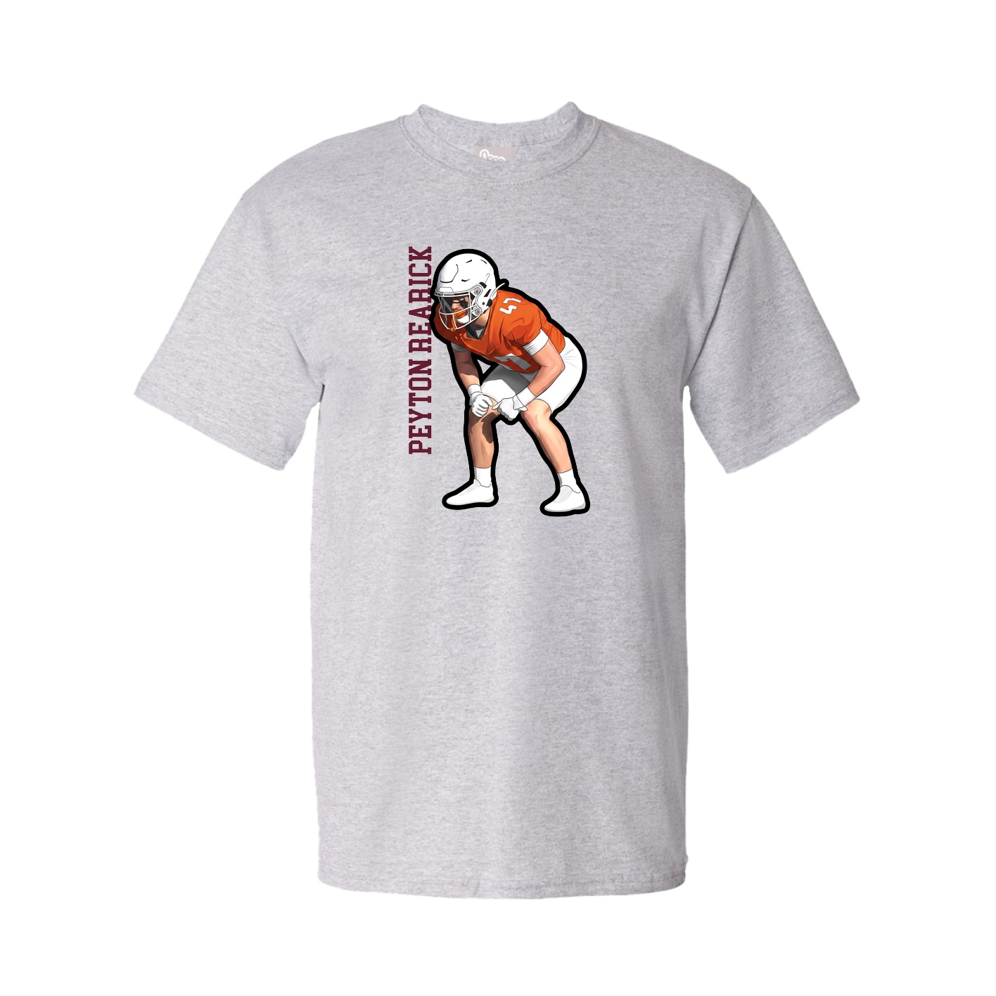 Youth Tee — Name Vertical in Grey