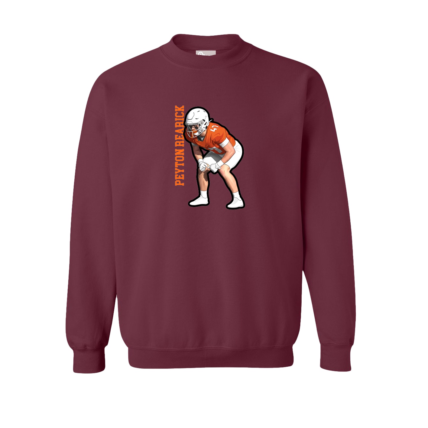 Fleece Crew — Name Vertical in Maroon