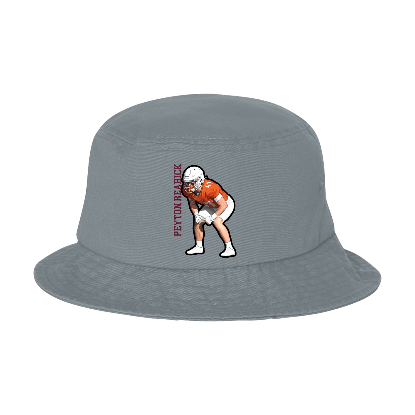 Bucket Cap — Name Vertical in Grey