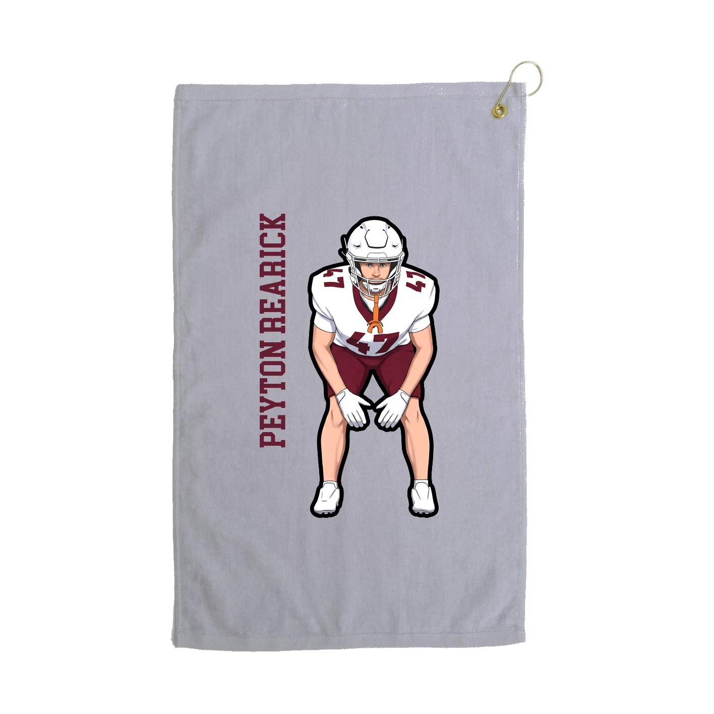 Golf Towel — Name Vertical in Grey