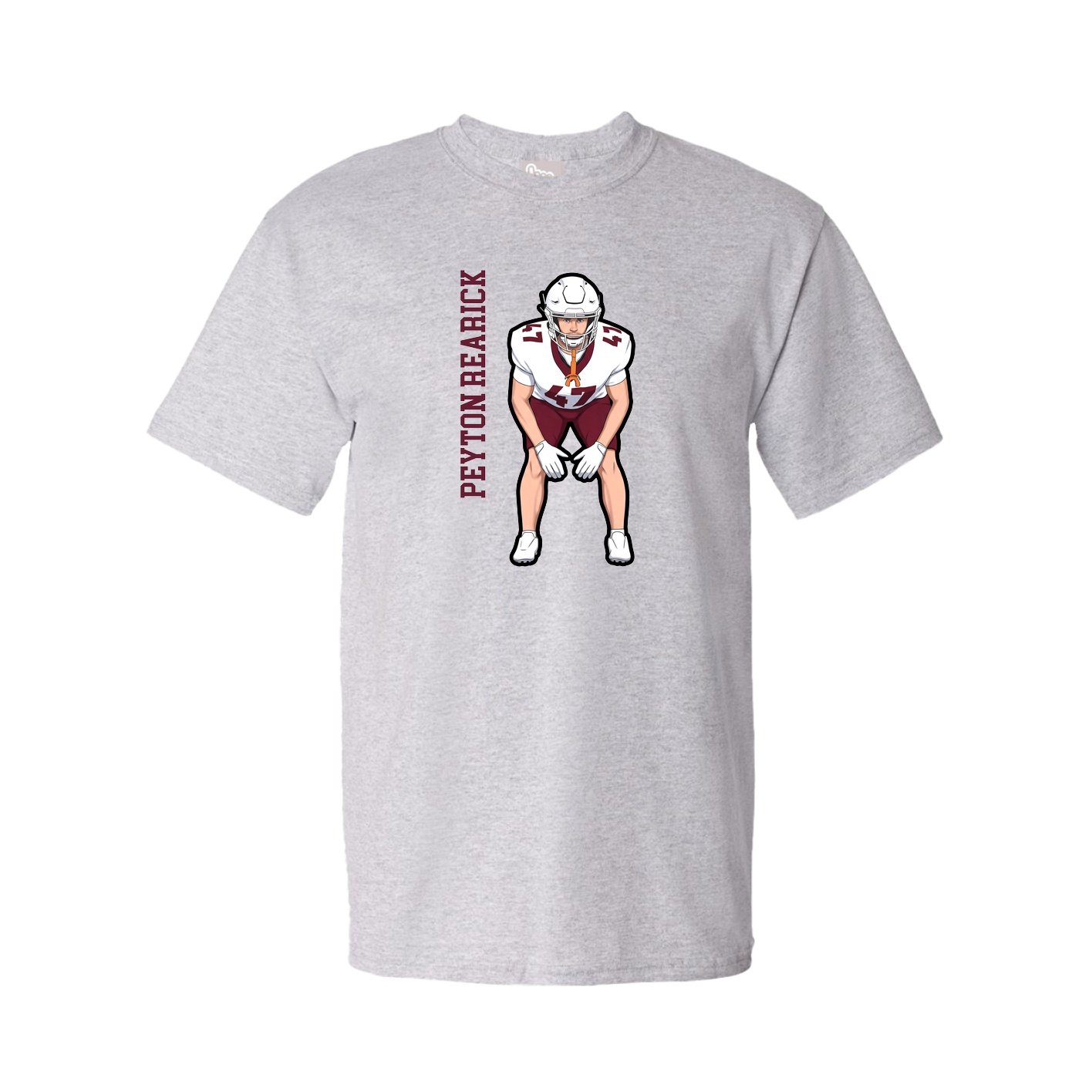 Tee — Name Vertical in Grey