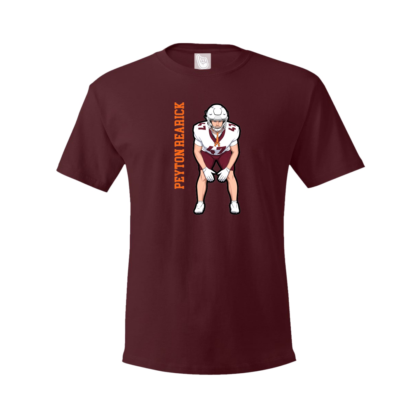 Tee — Name Vertical in Maroon