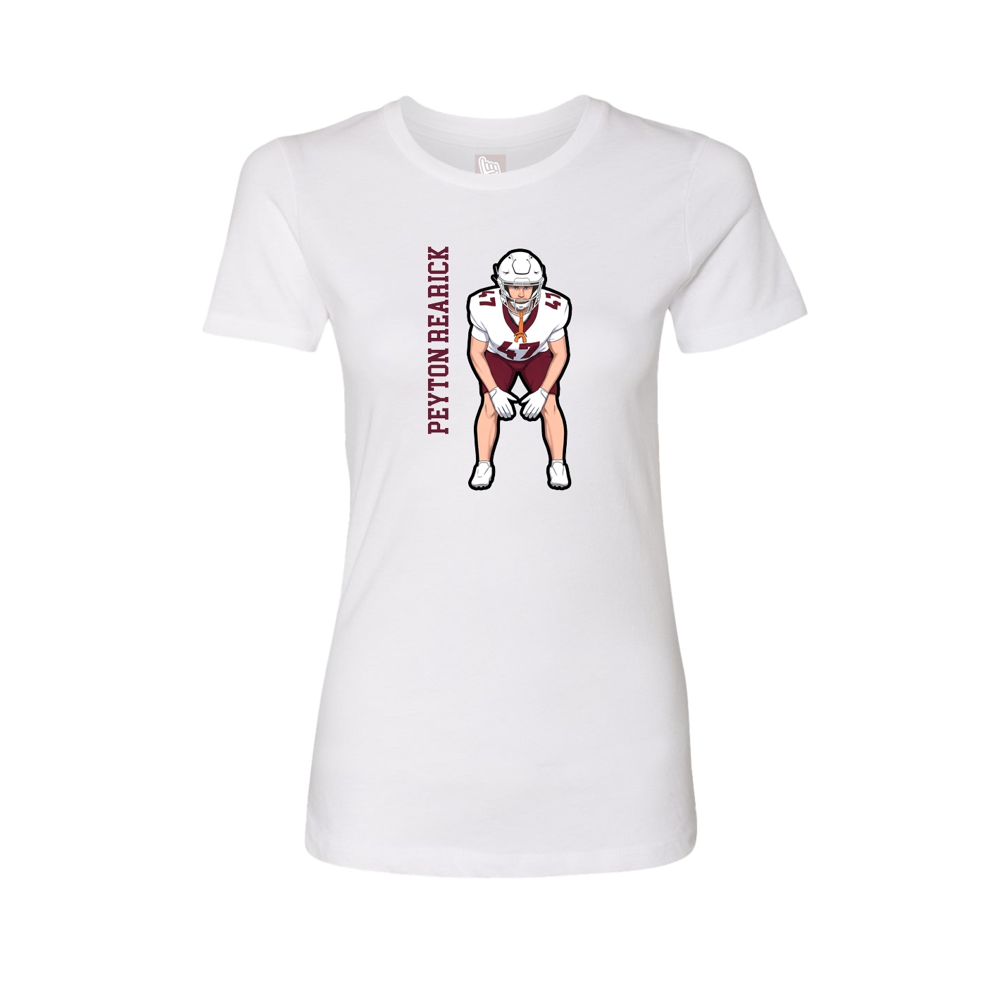 Womens Tee — Name Vertical in White