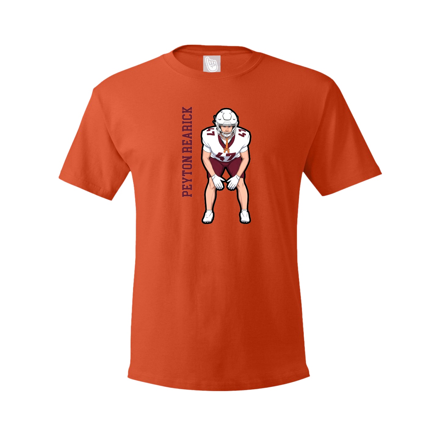 Youth Tee — Name Vertical in Orange