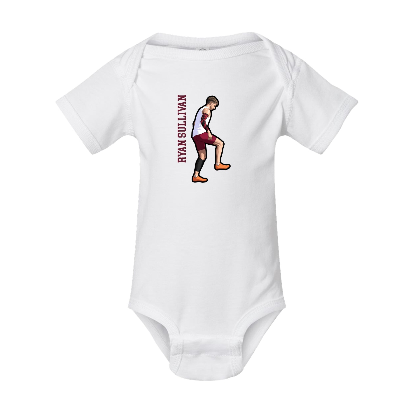 Baby Onesie — Name Vertical in White