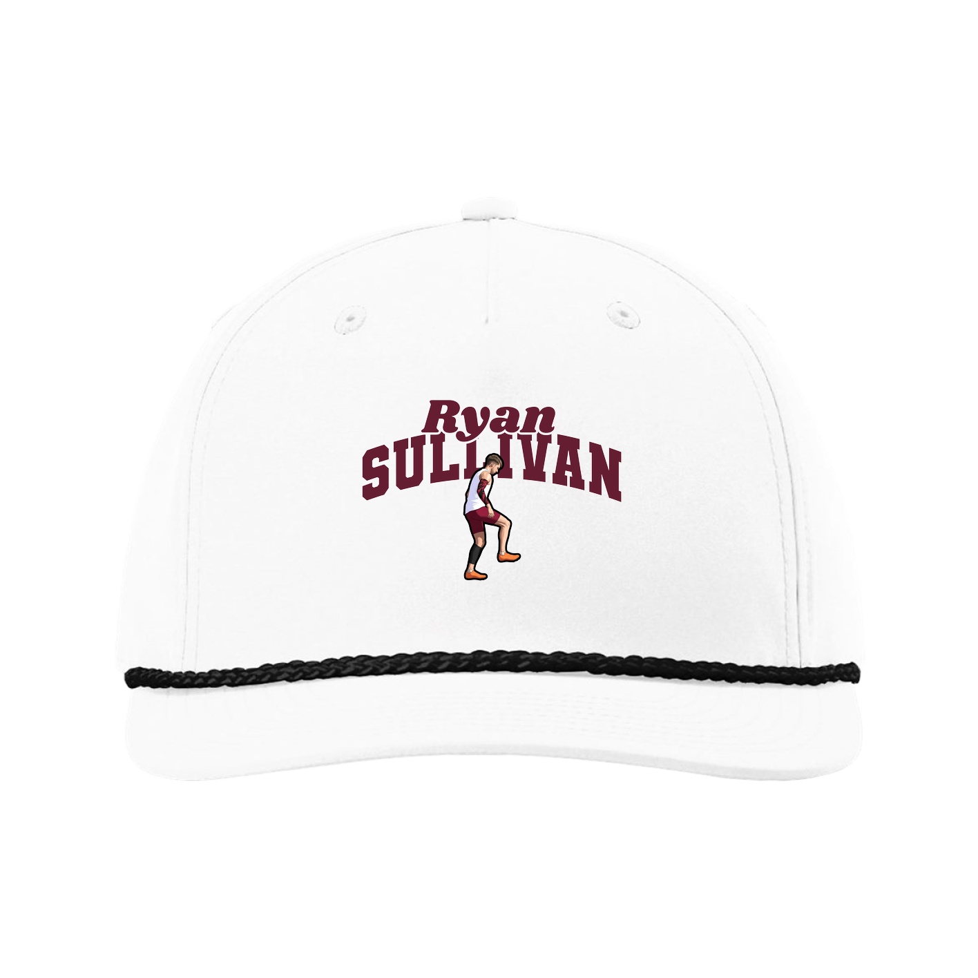 Five-Panel Classic Rope Cap — Signature Arch in White