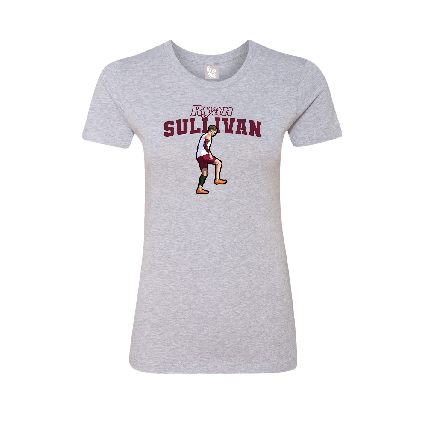 Womens Tee — Name Arch in Grey