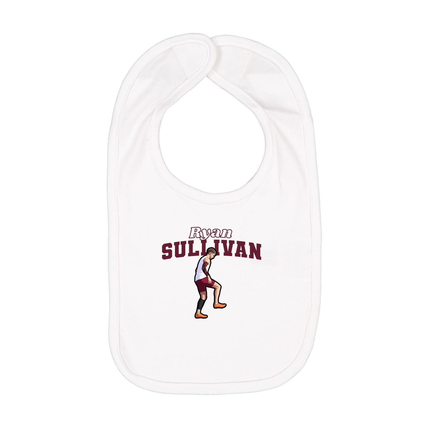Infant Bib — Name Arch in White