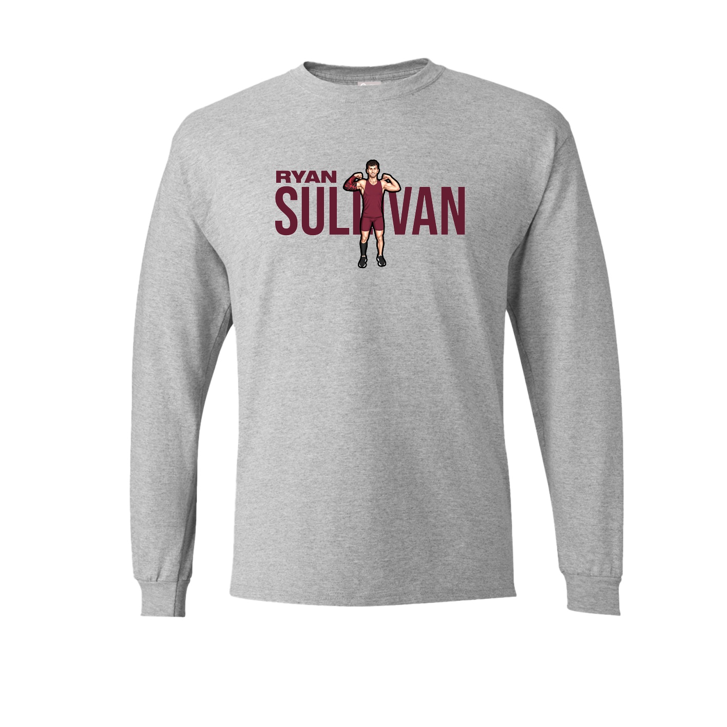 Long Sleeve Tee — Player Name in Grey