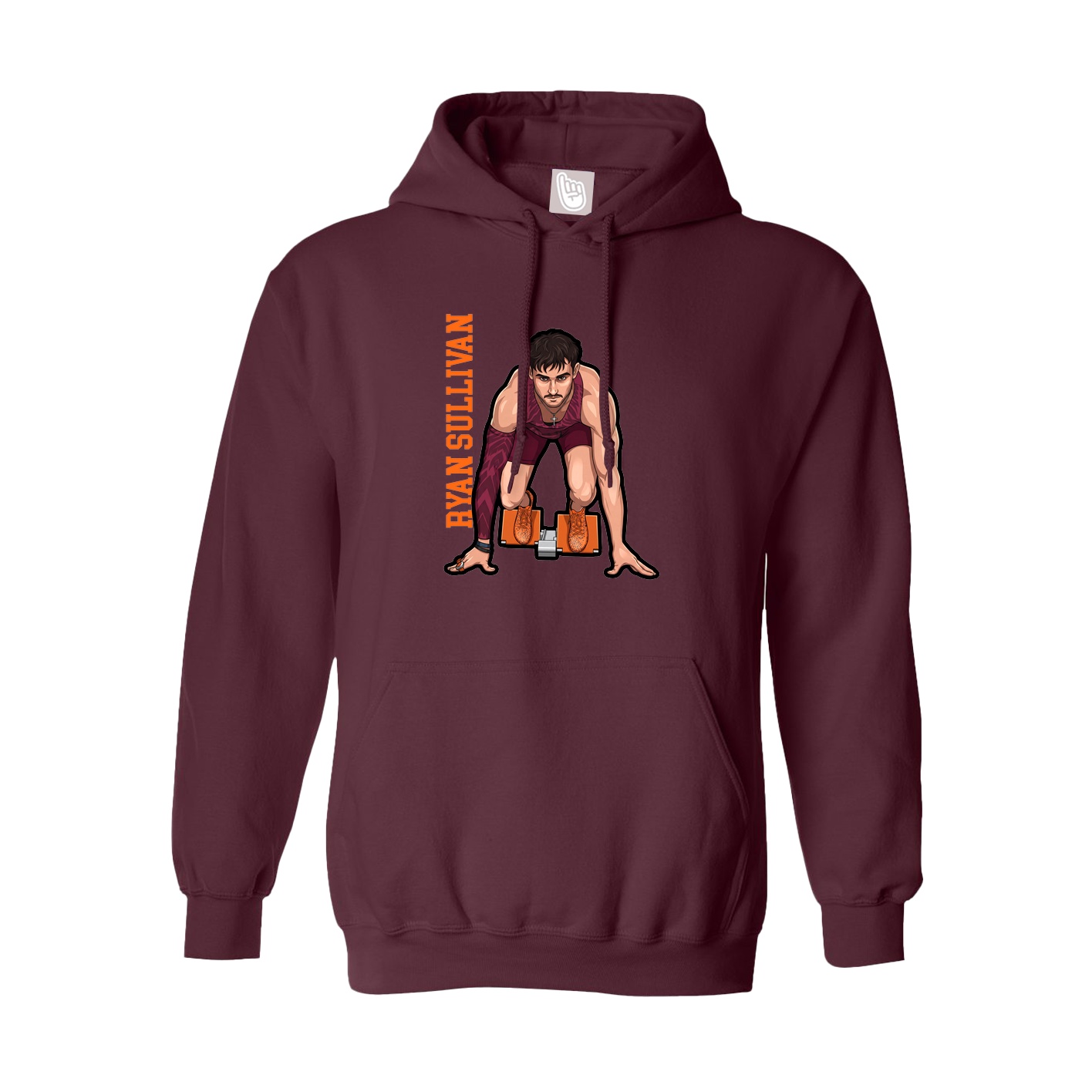 Youth Hoodie — Name Vertical in Maroon