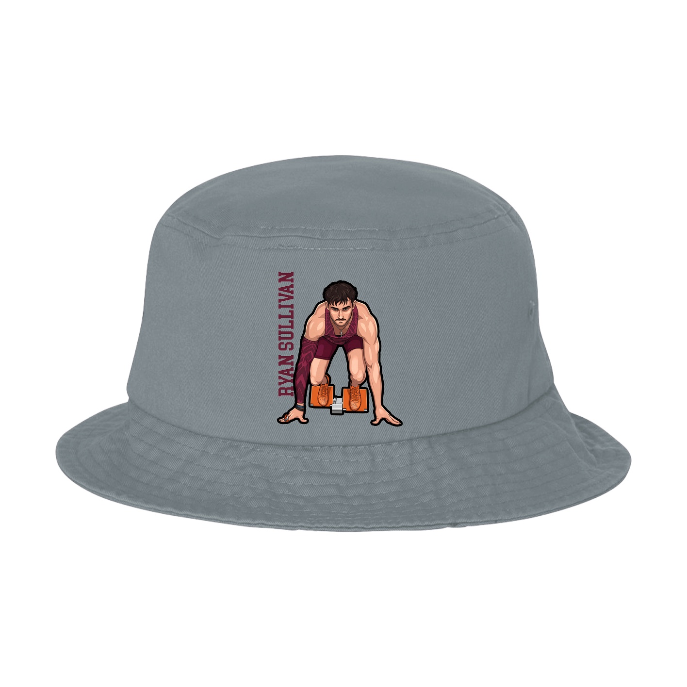 Bucket Cap — Name Vertical in Grey