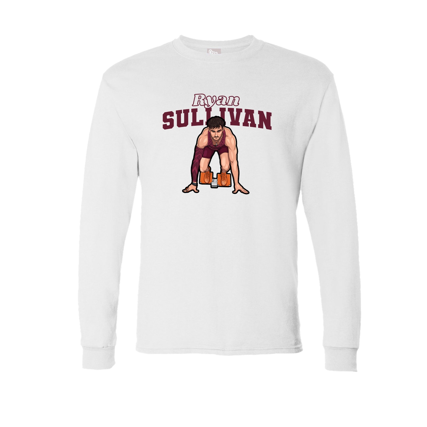 Long Sleeve Tee — Name Arch in White