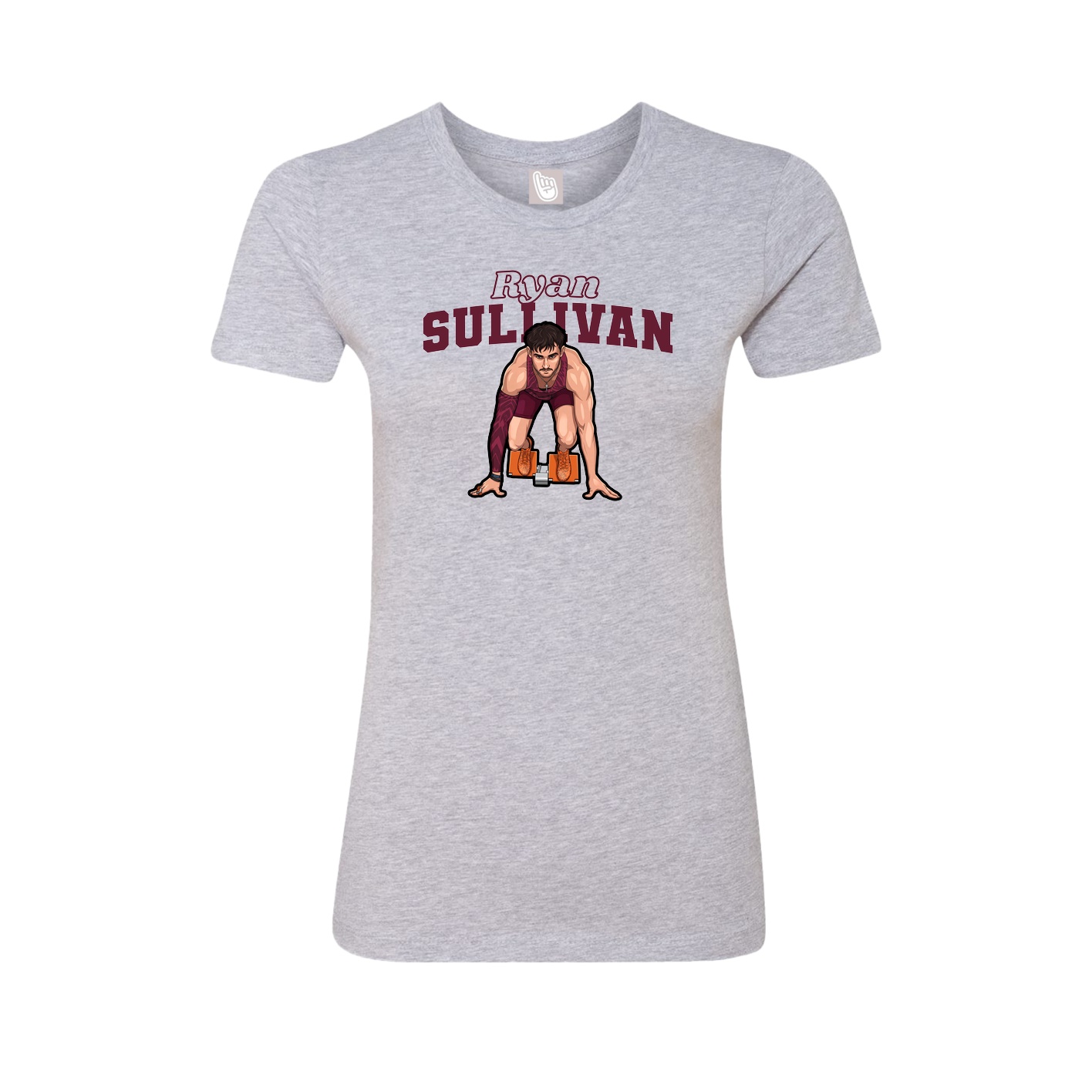 Womens Tee — Name Arch in Grey