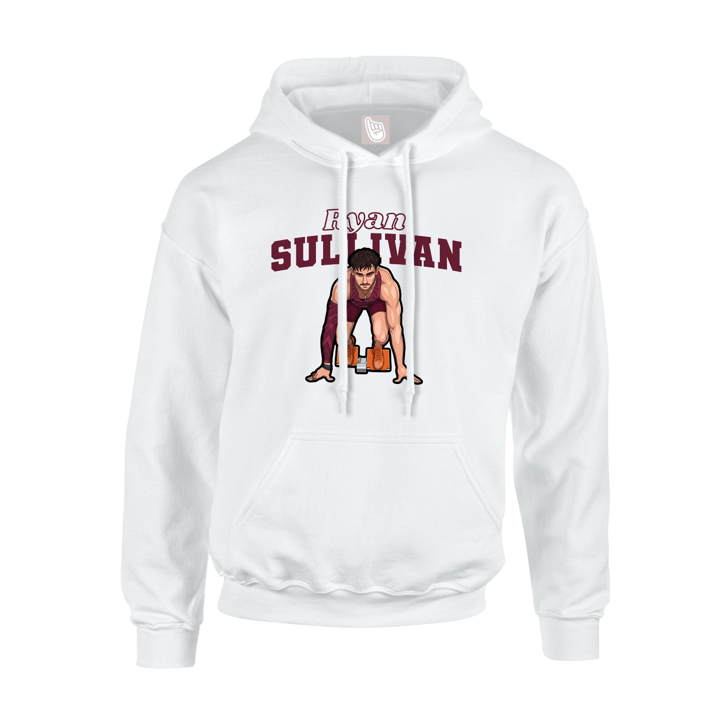 Hoodie — Name Arch in White