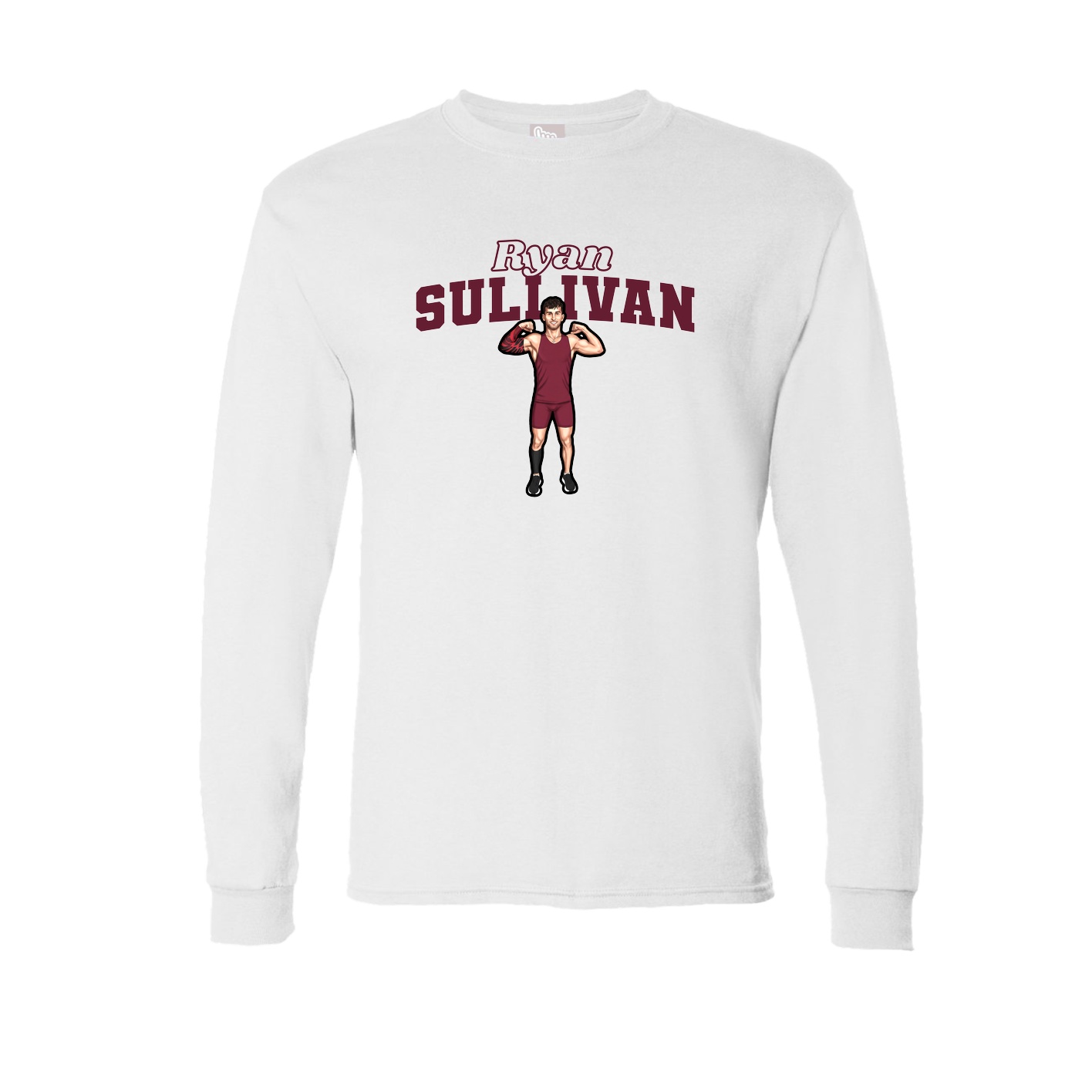 Long Sleeve Tee — Name Arch in White
