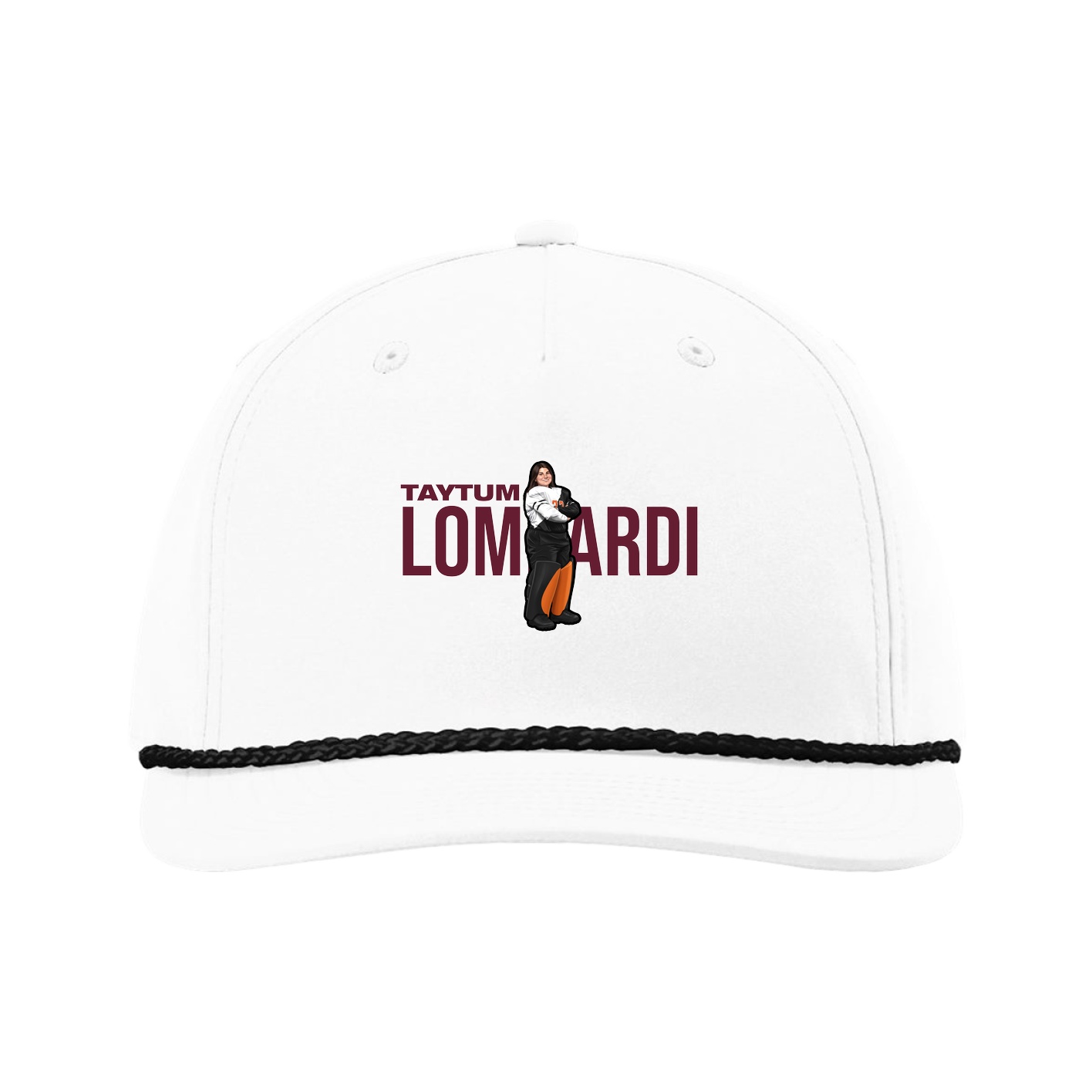 Five-Panel Classic Rope Cap — Player Name in White