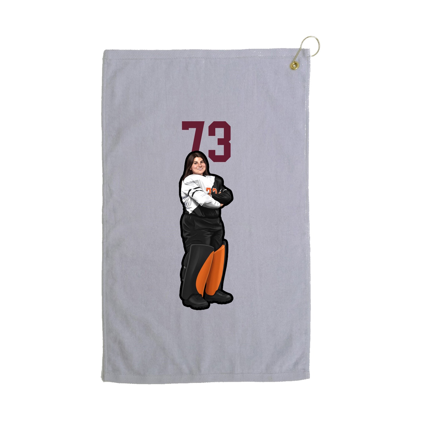 Golf Towel — Number Top in Grey