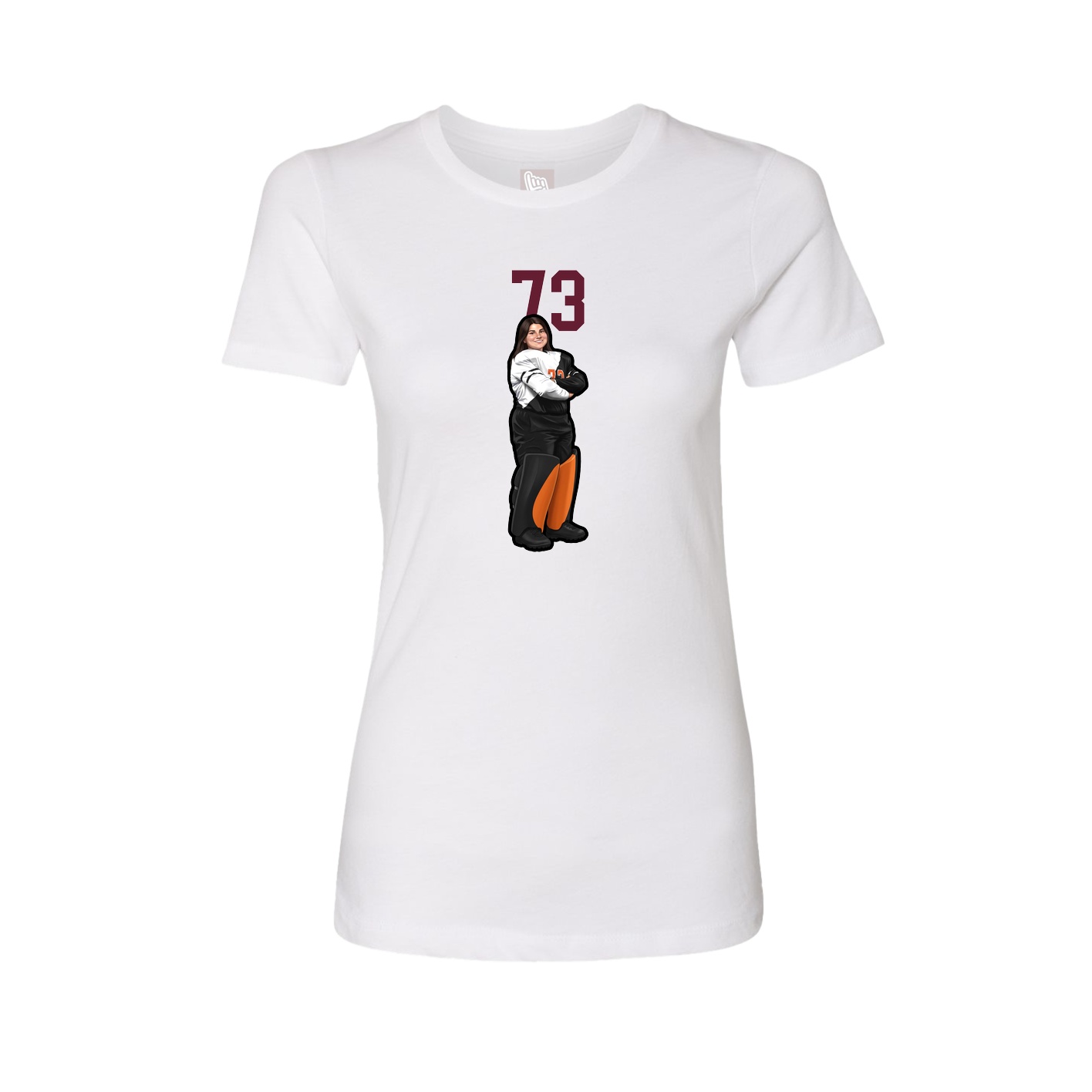 Fitted Women's Tee — Number Top in White