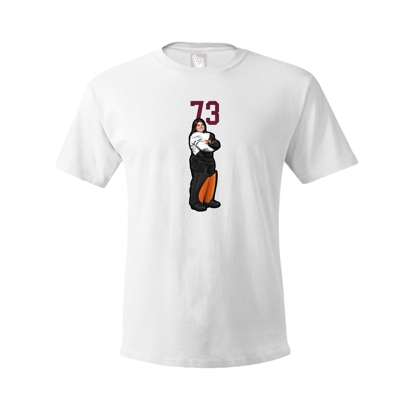 Youth Tee — Number Top in White