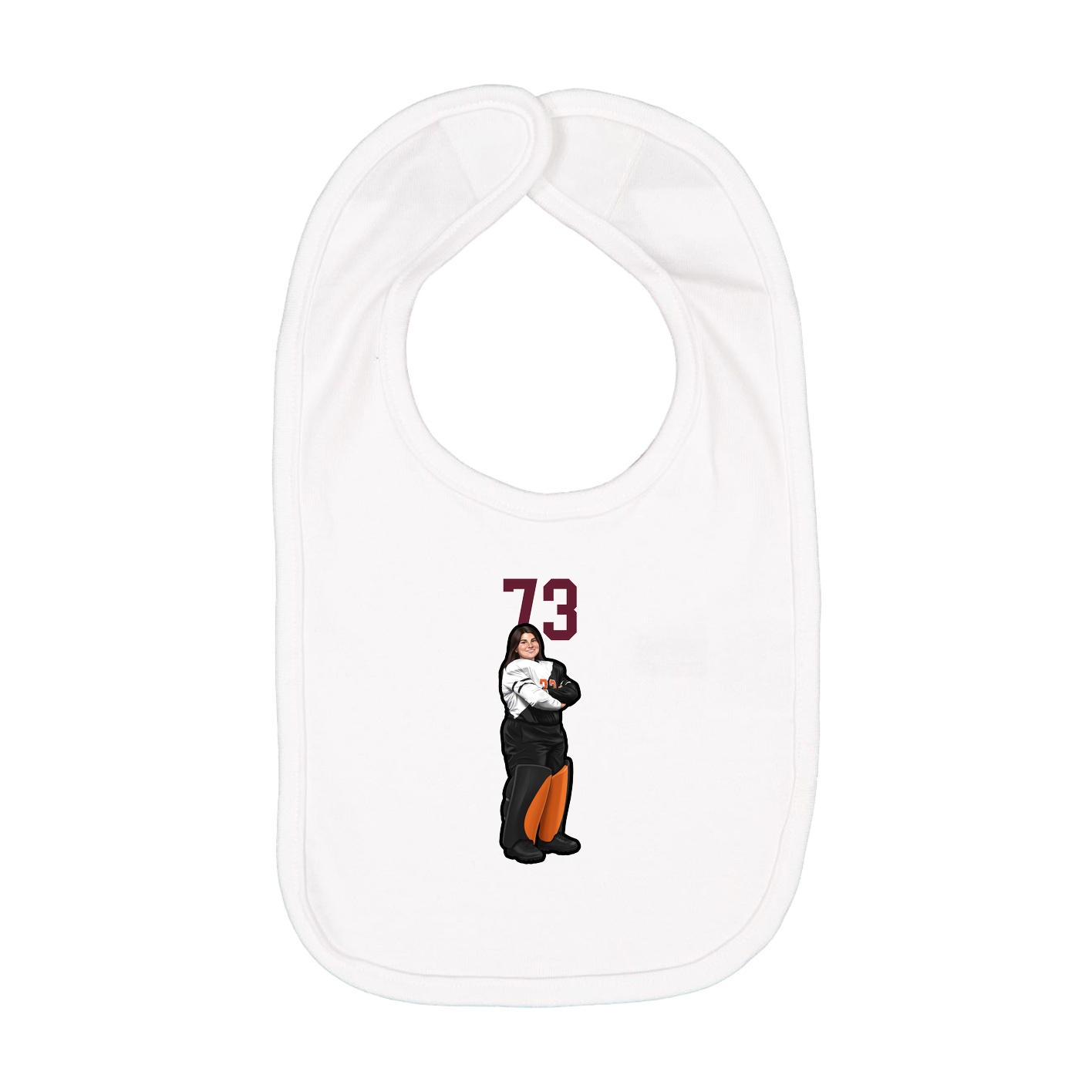 Infant Bib — Number Top in White