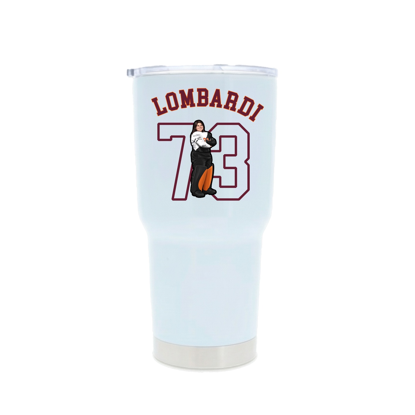 30oz Stainless Steel Tumbler — Shirsey Arch in White