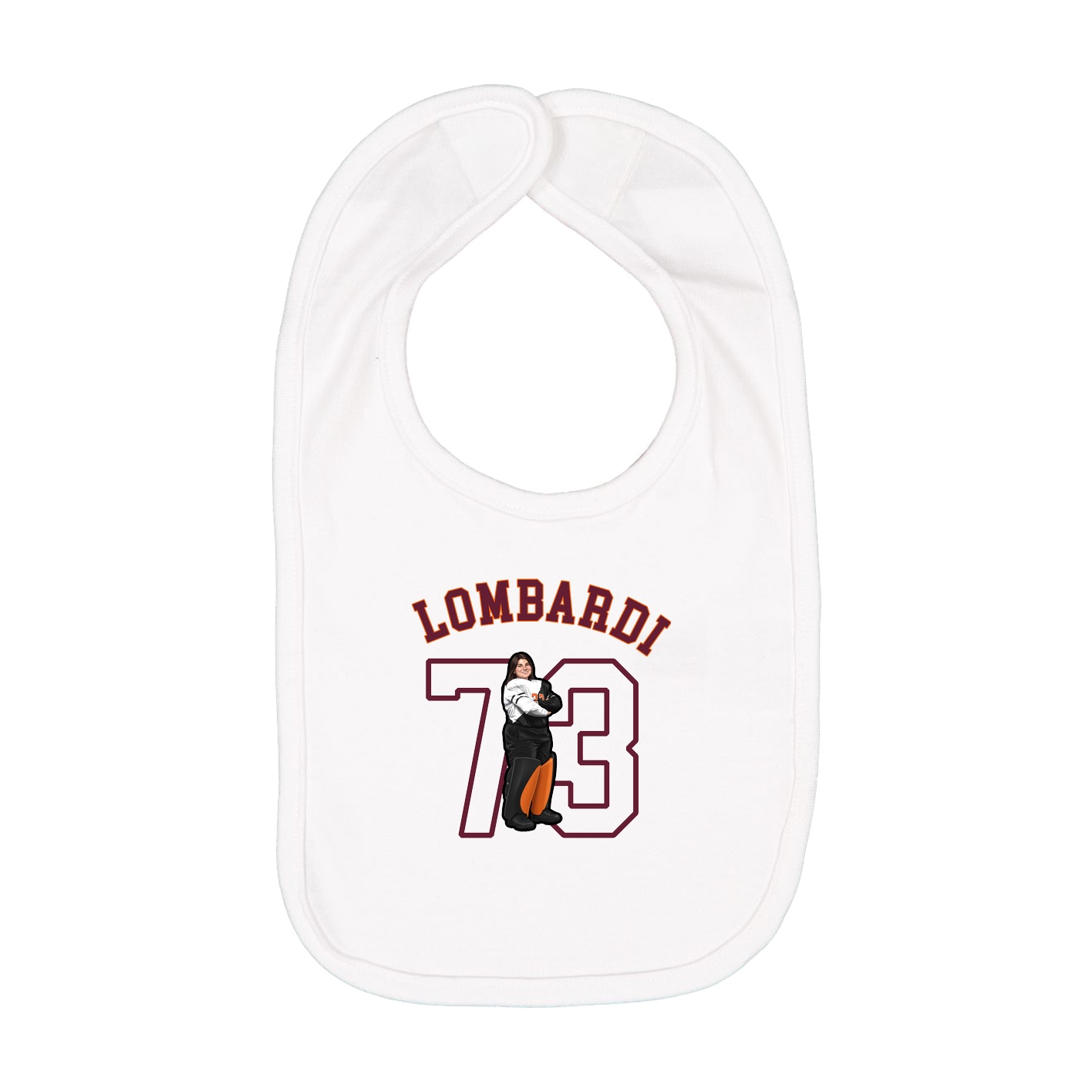 Infant Bib — Shirsey Arch in White