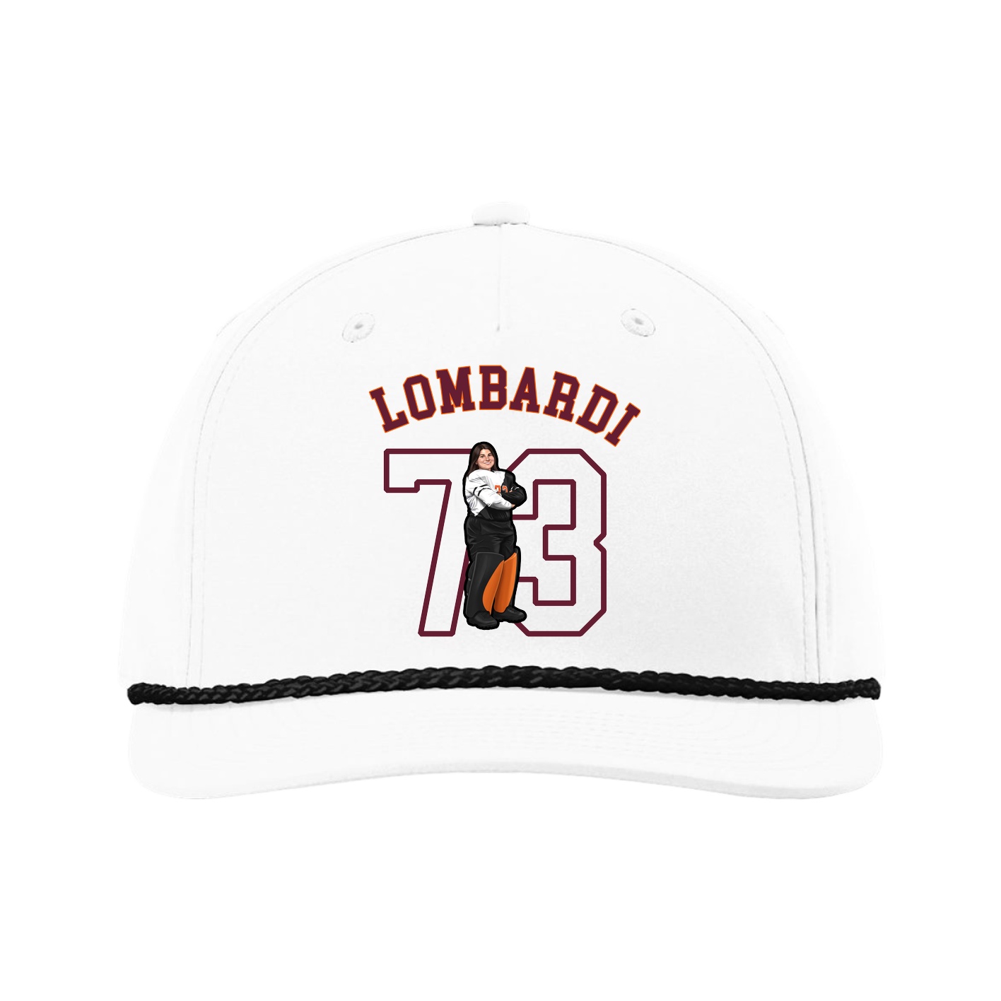 Five-Panel Classic Rope Cap — Shirsey Arch in White
